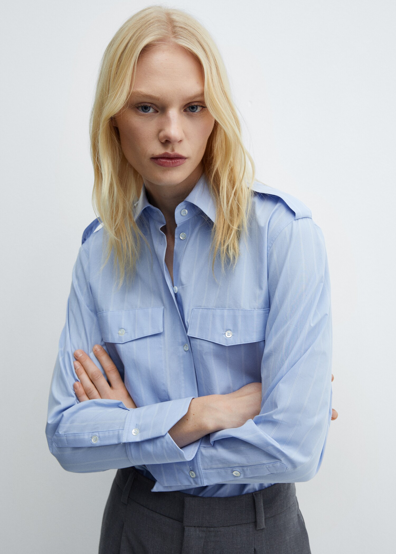 Pocket striped shirt