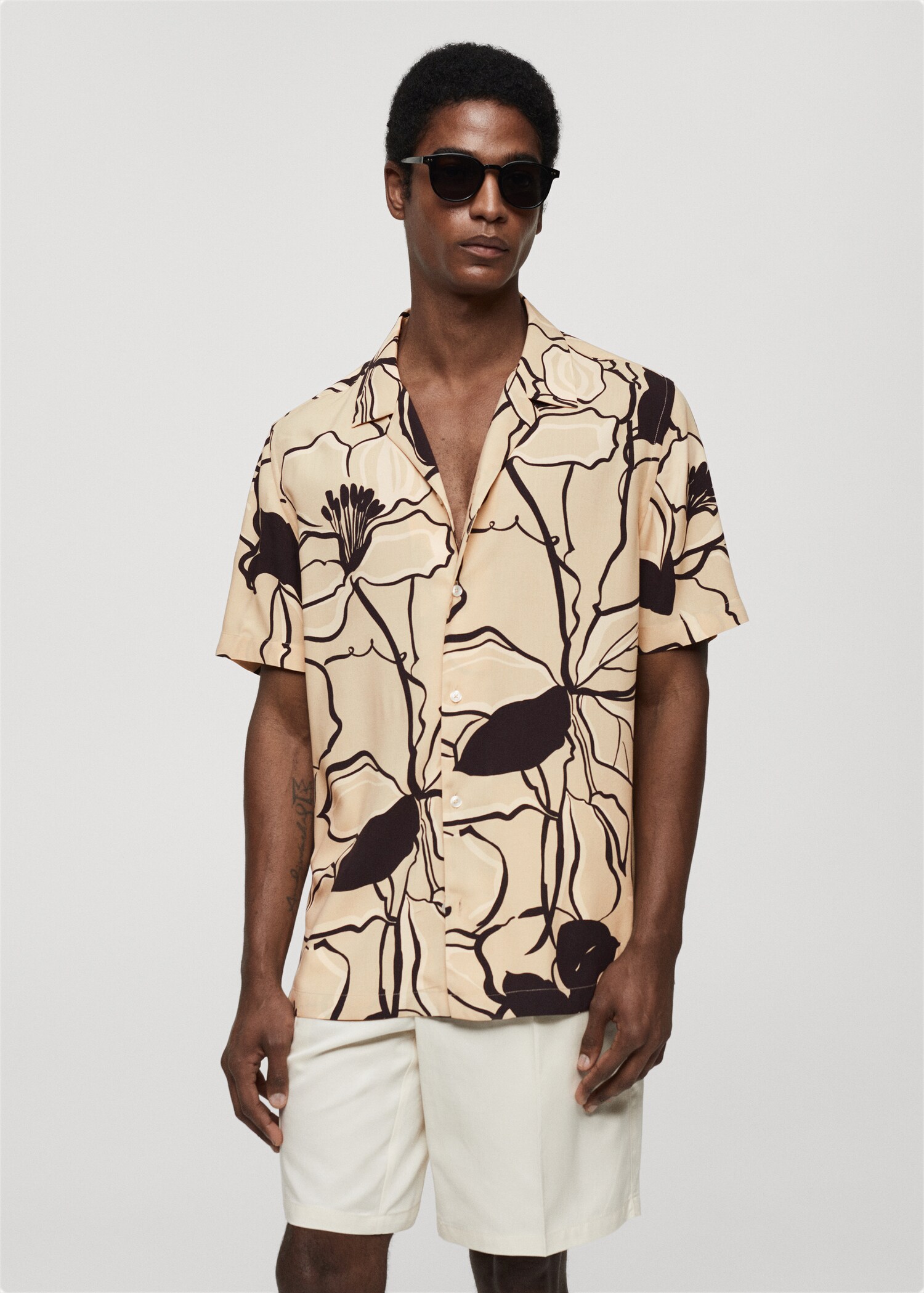 Printed fluid regular-fit shirt