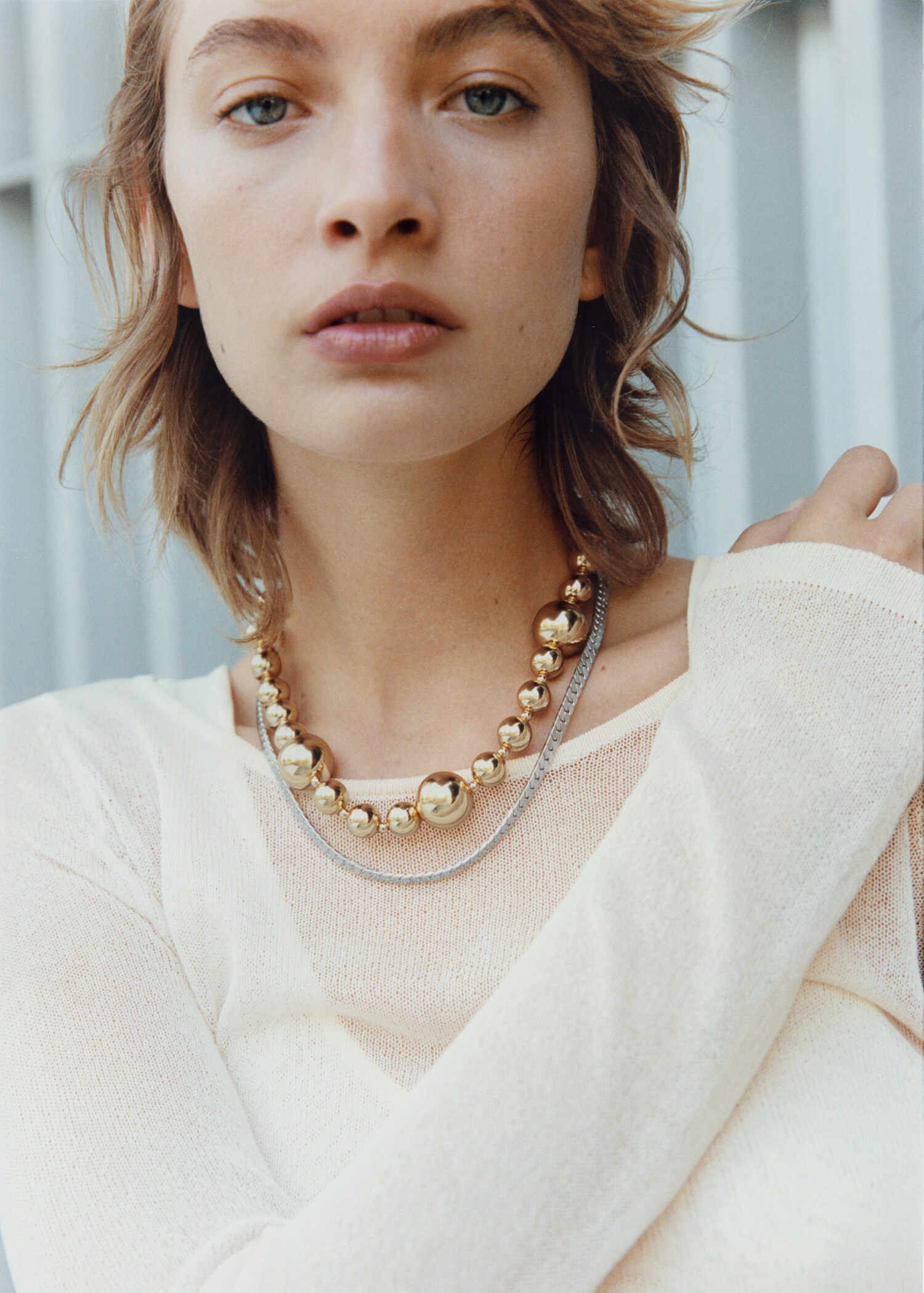Combined beads necklace