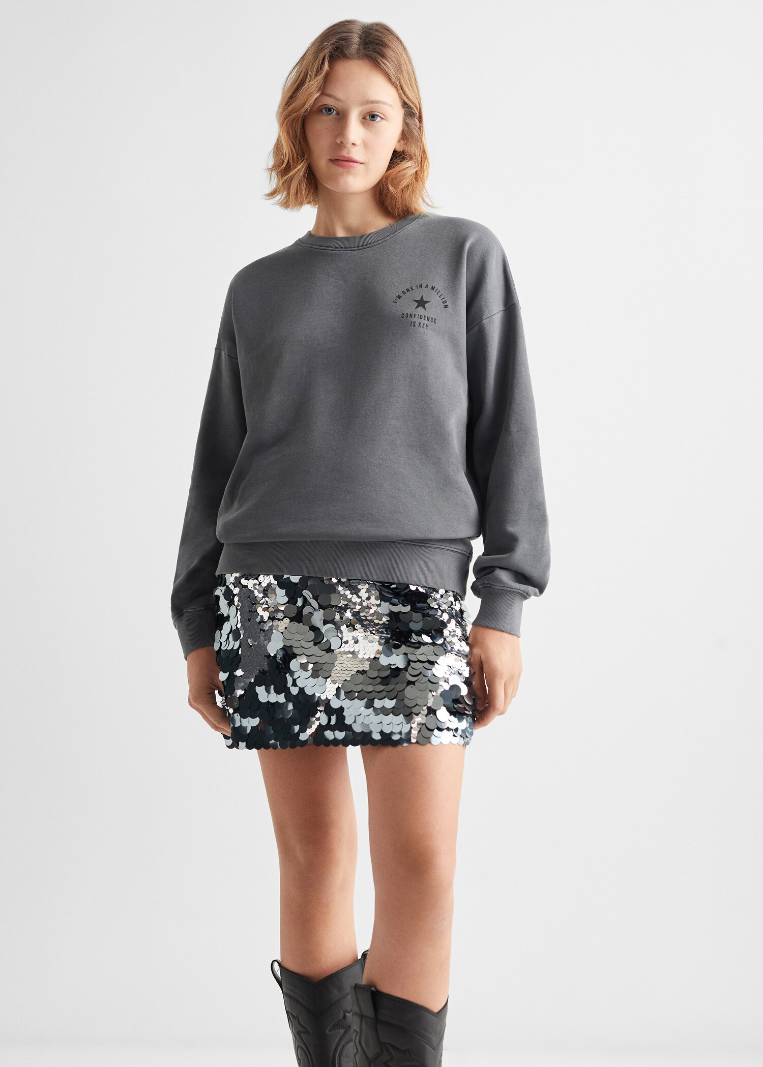 Message cotton sweatshirt