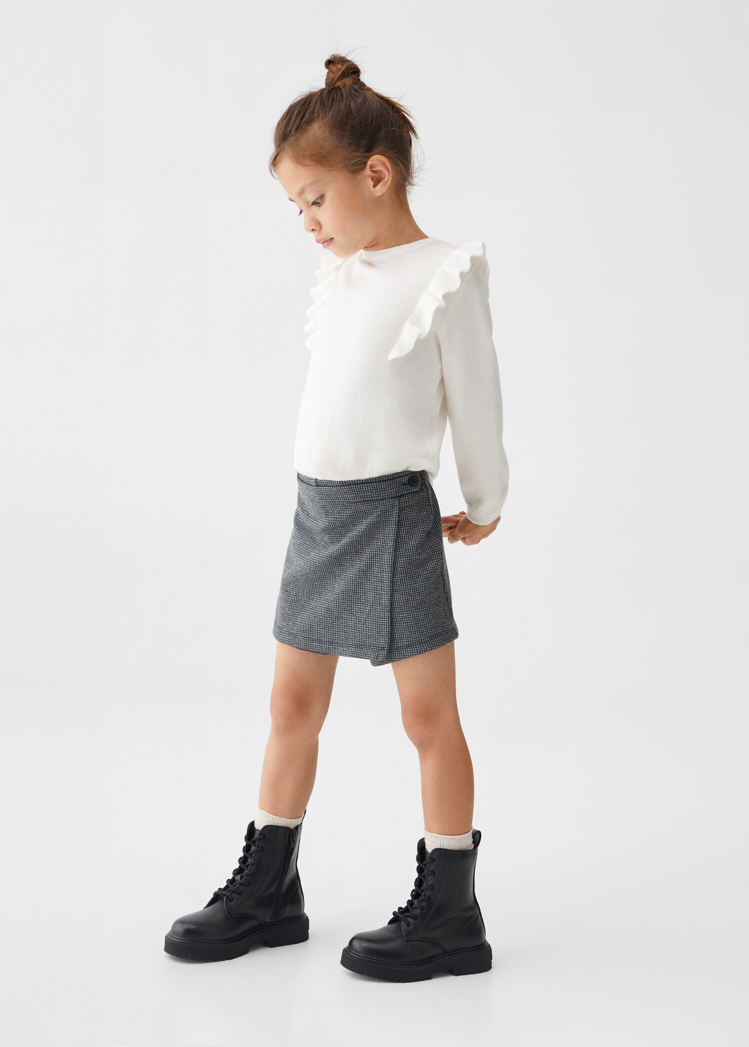 Houndstooth skirt pants