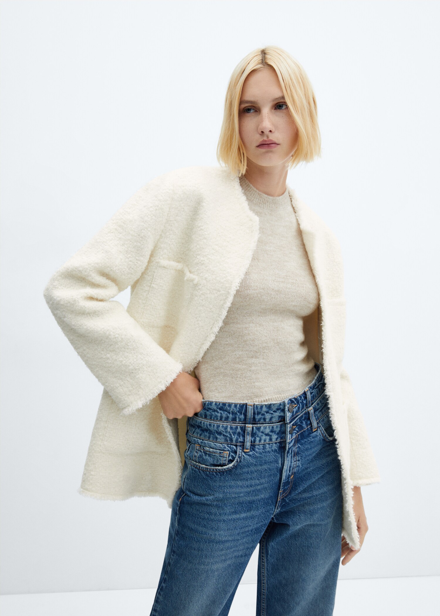 Pocket tweed jacket