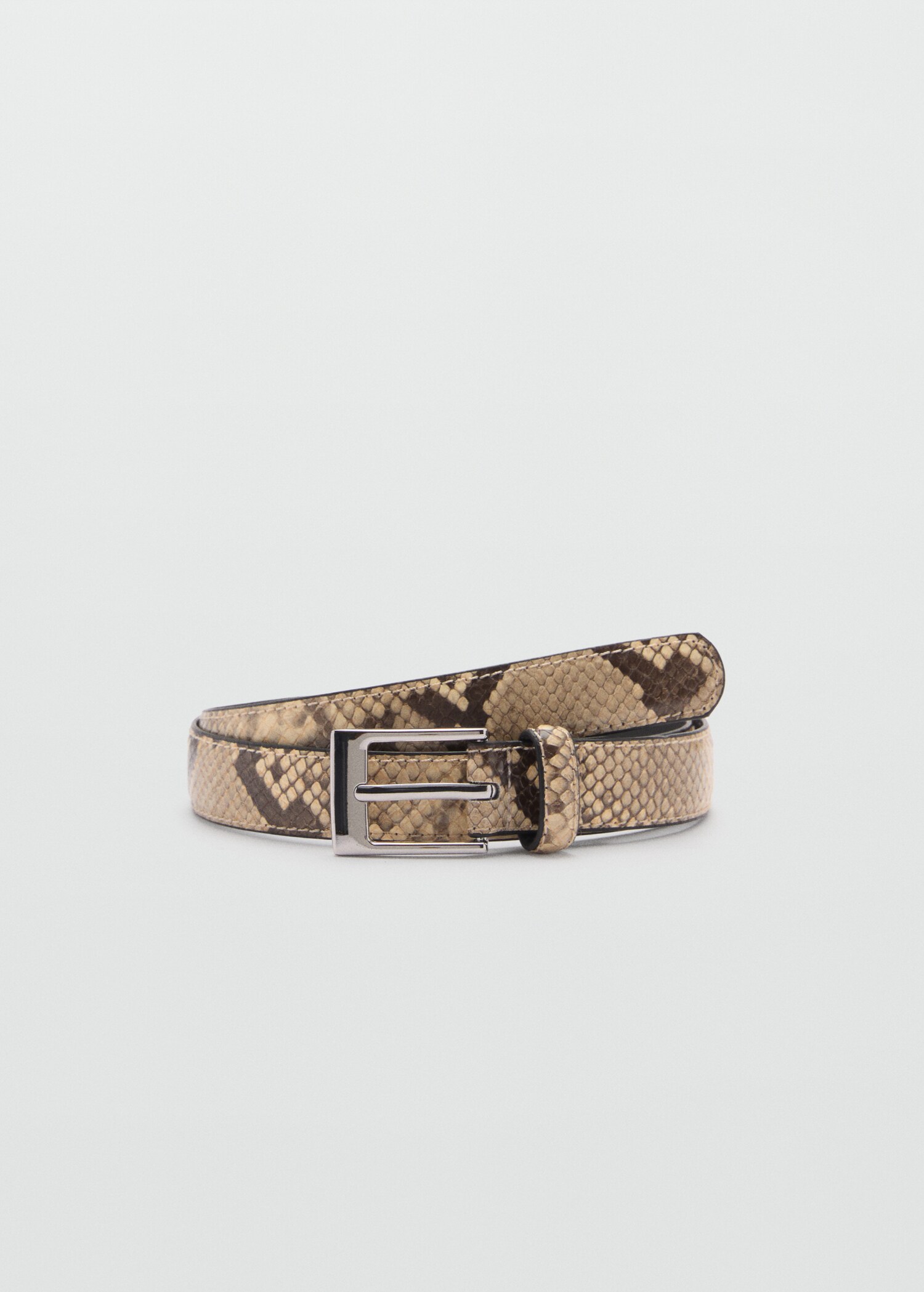 Skinny snake-effect belt