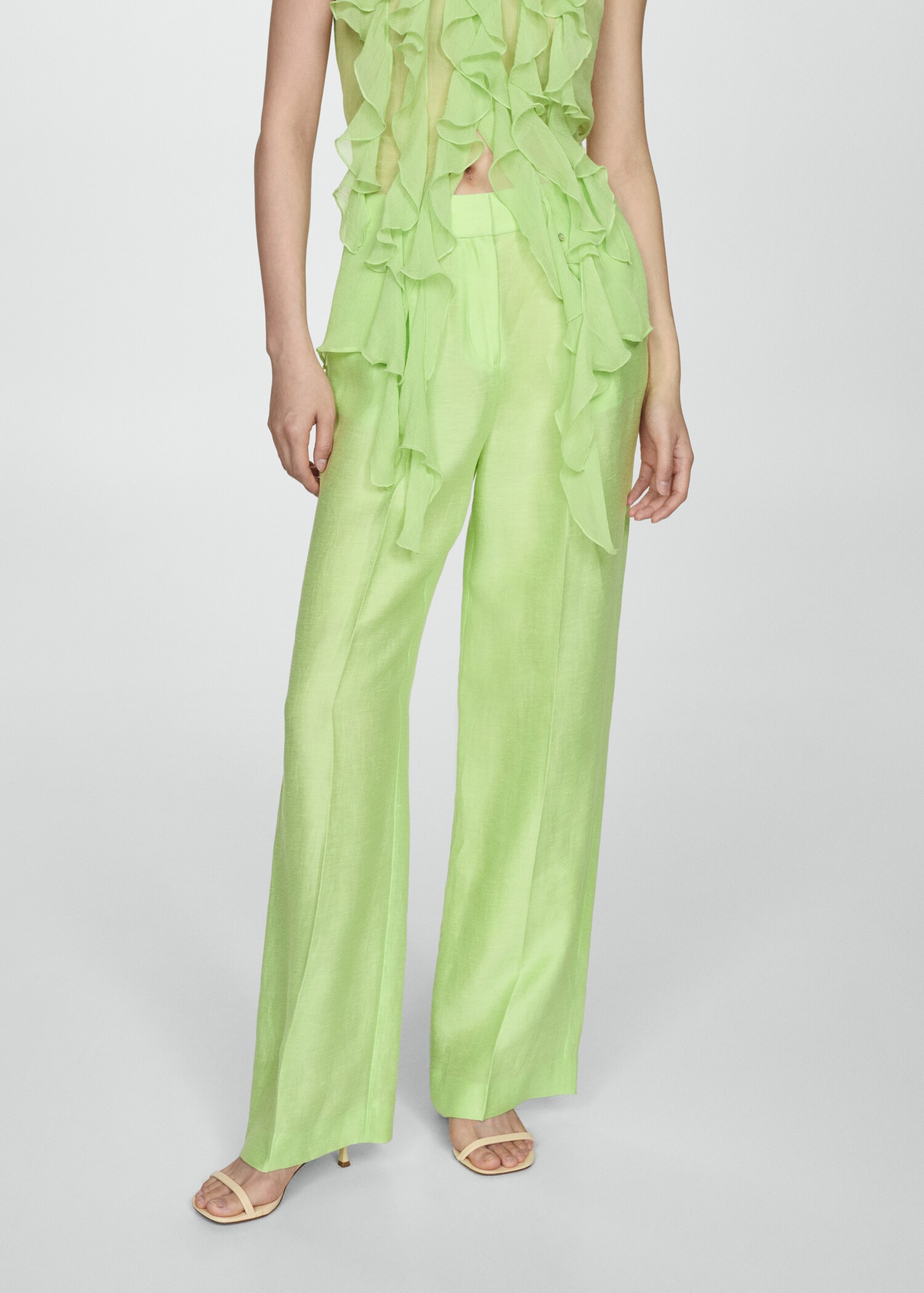 Wide leg linen pants