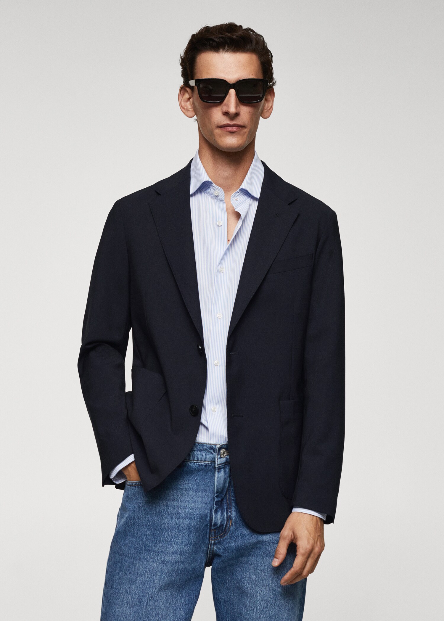 Slim-fit virgin wool jacket