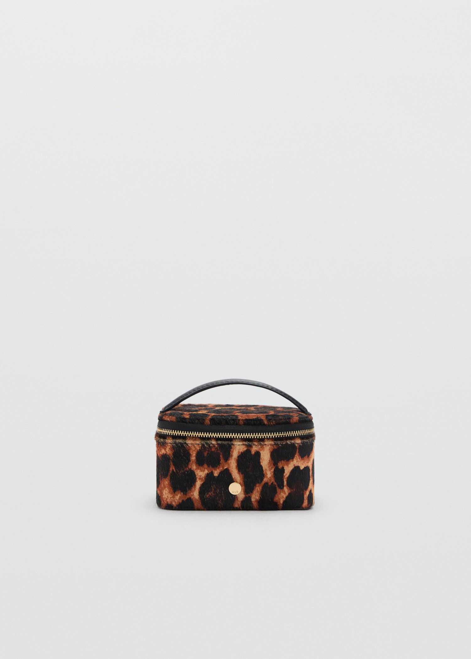 Leopard fur leather jewelry box