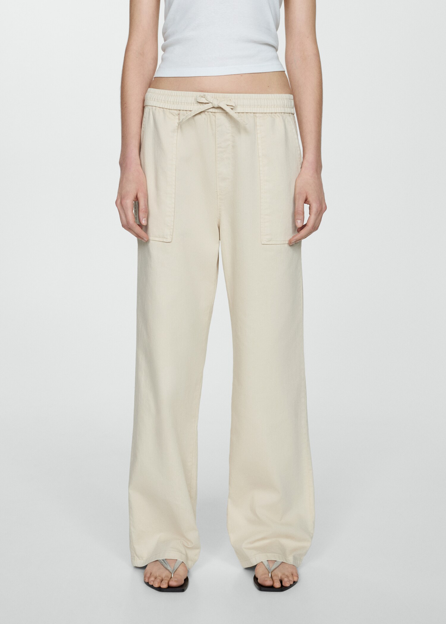 Elastic waist cotton pants