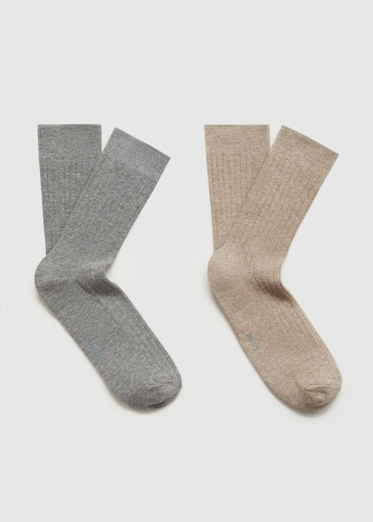 Pack of 2 ribbed cotton socks