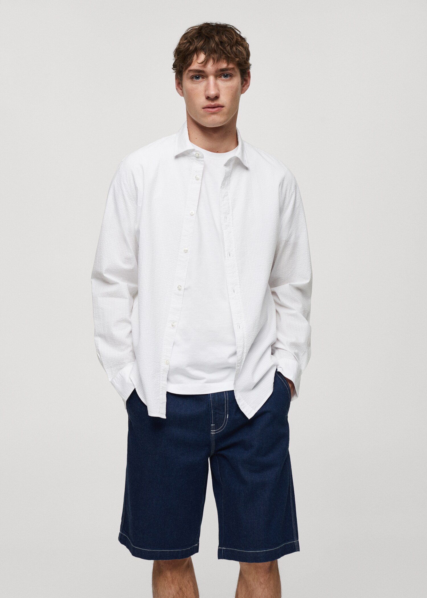 100% seersucker cotton shirt