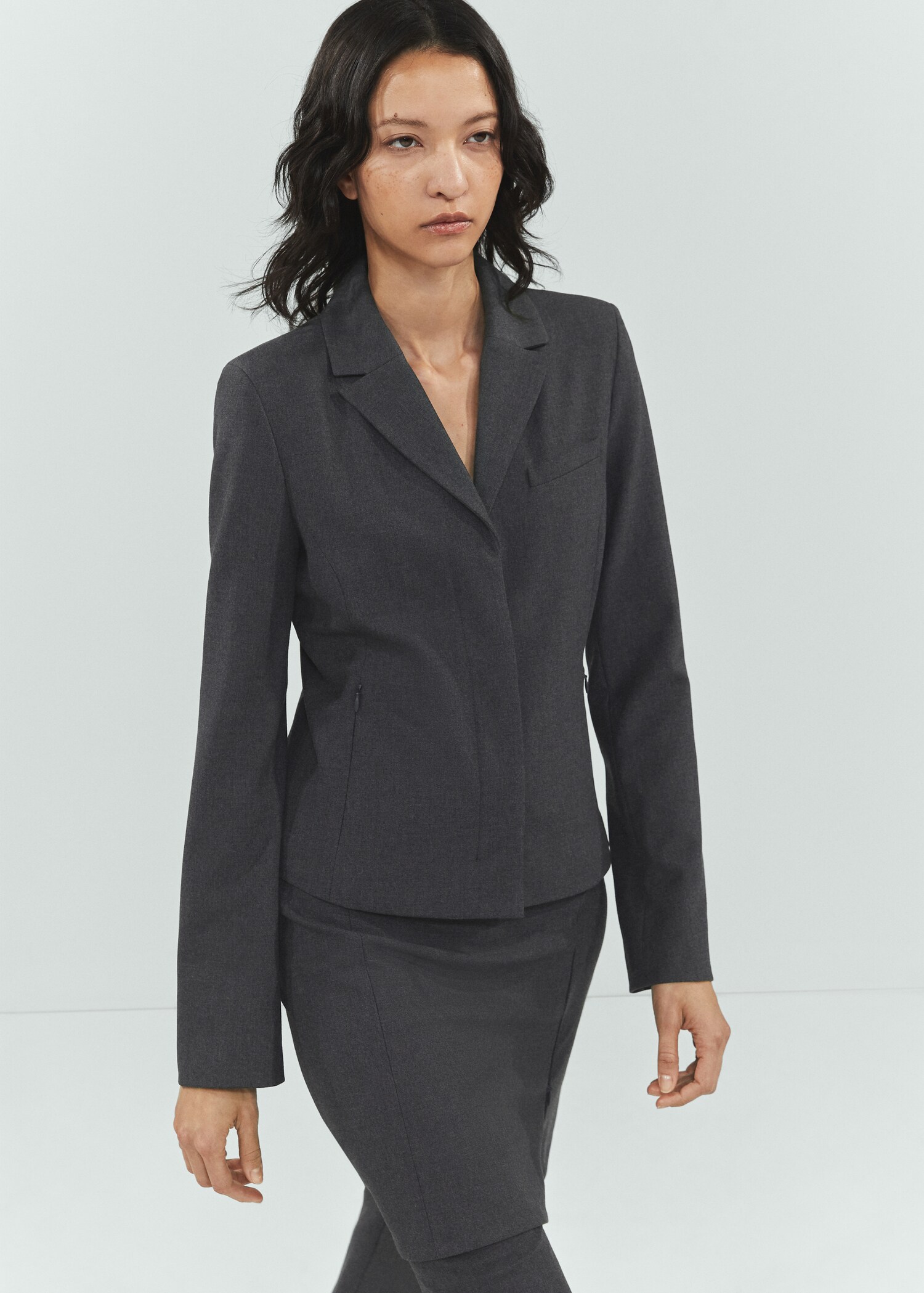 Fitted zipper jacket