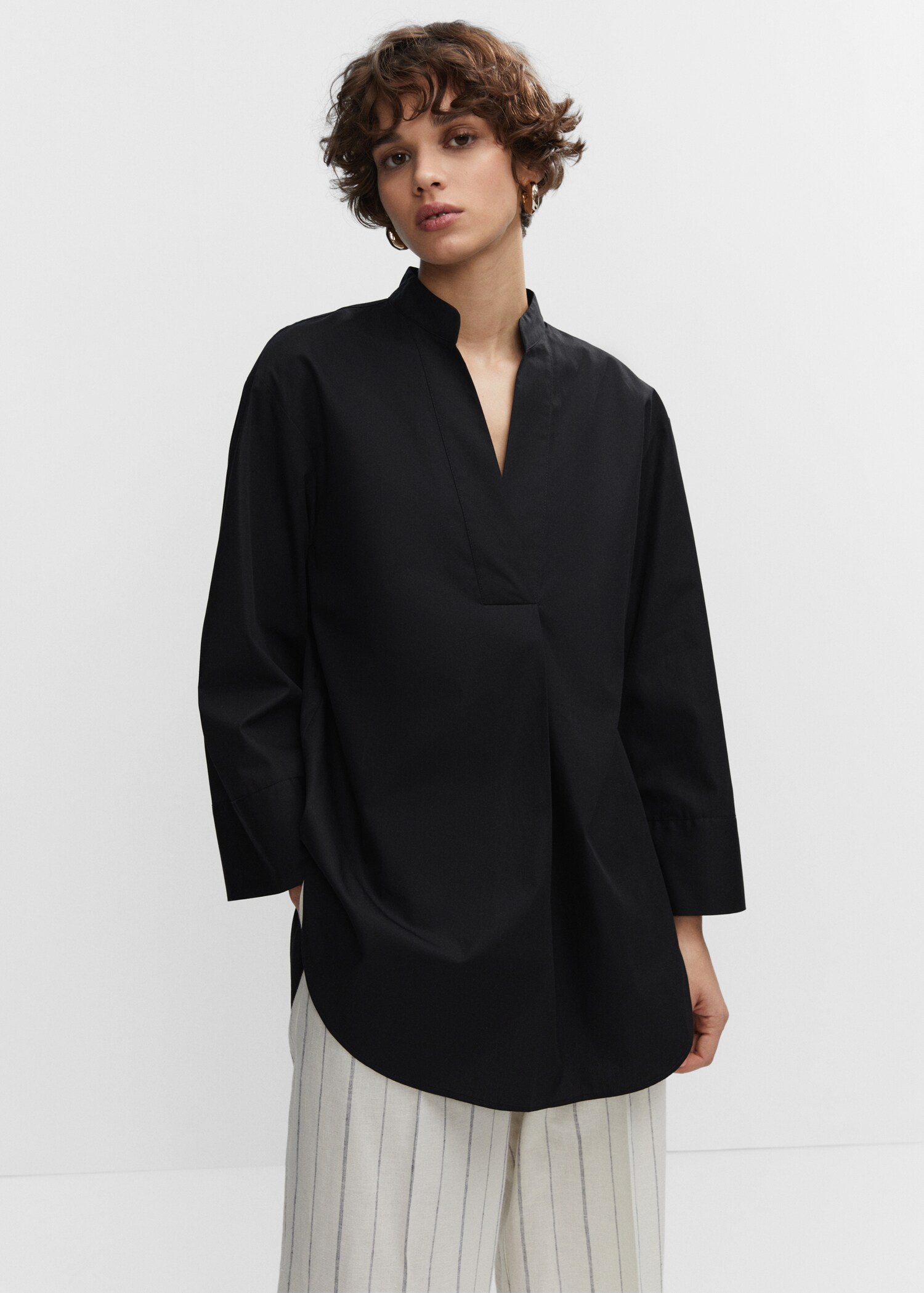 Oversized V-neck blouse