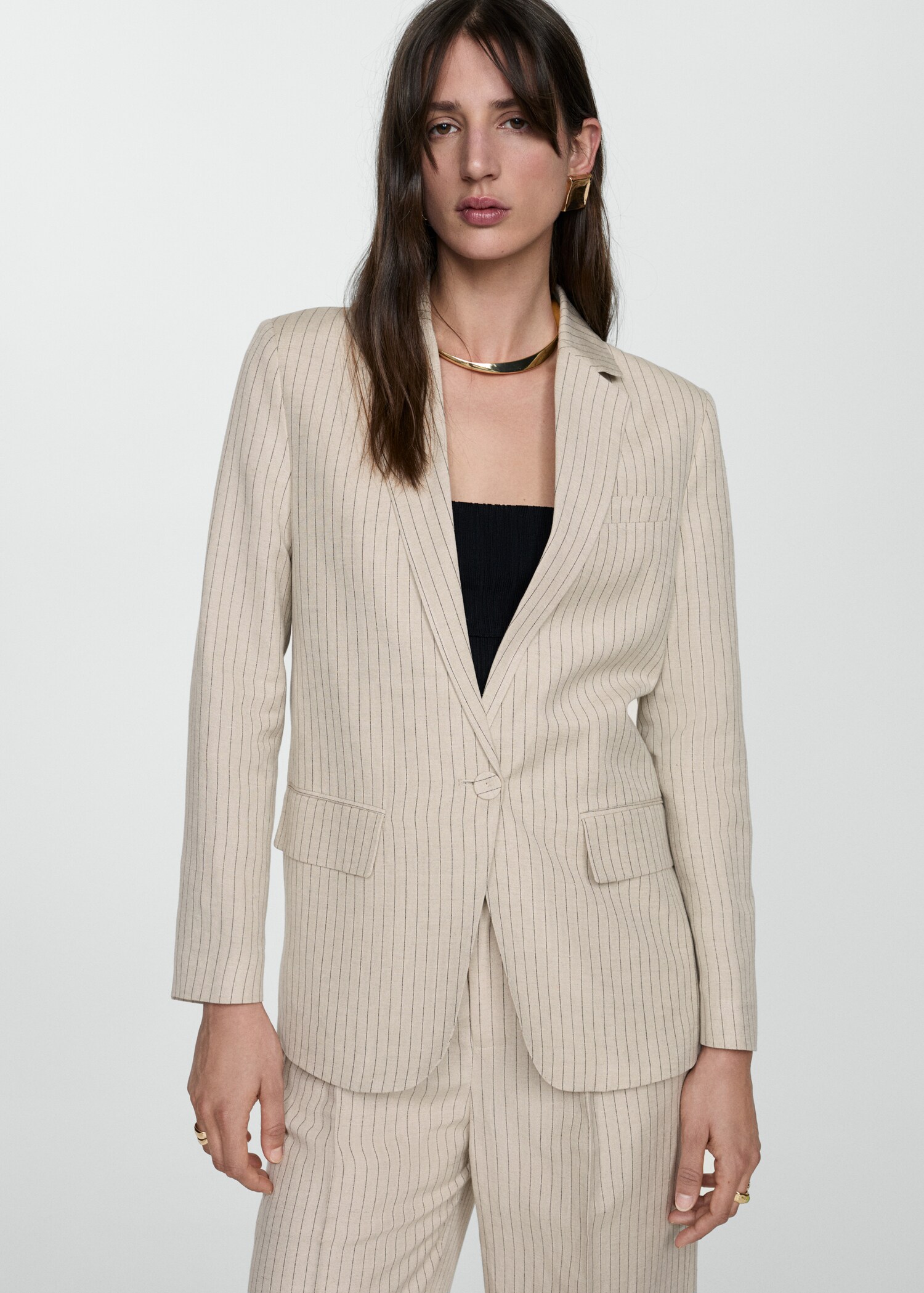 Pinstripe suit jacket
