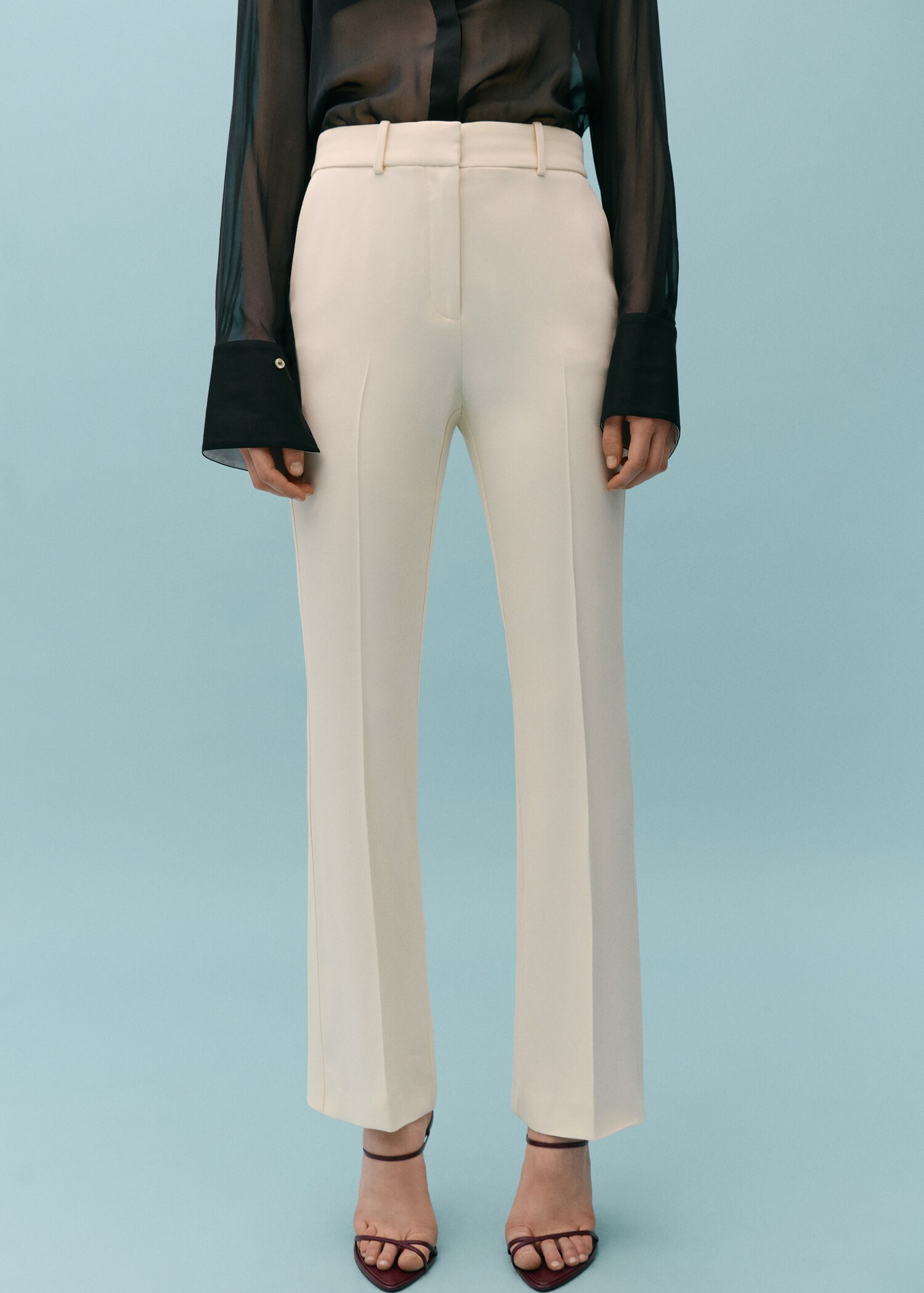 Straight mid-rise pants