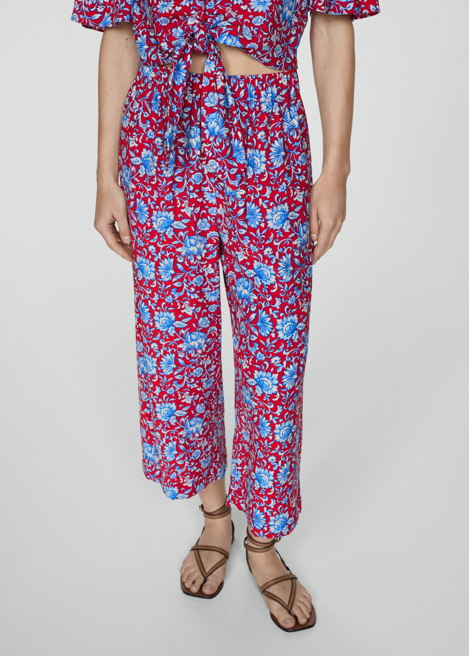 Floral print culotte pants