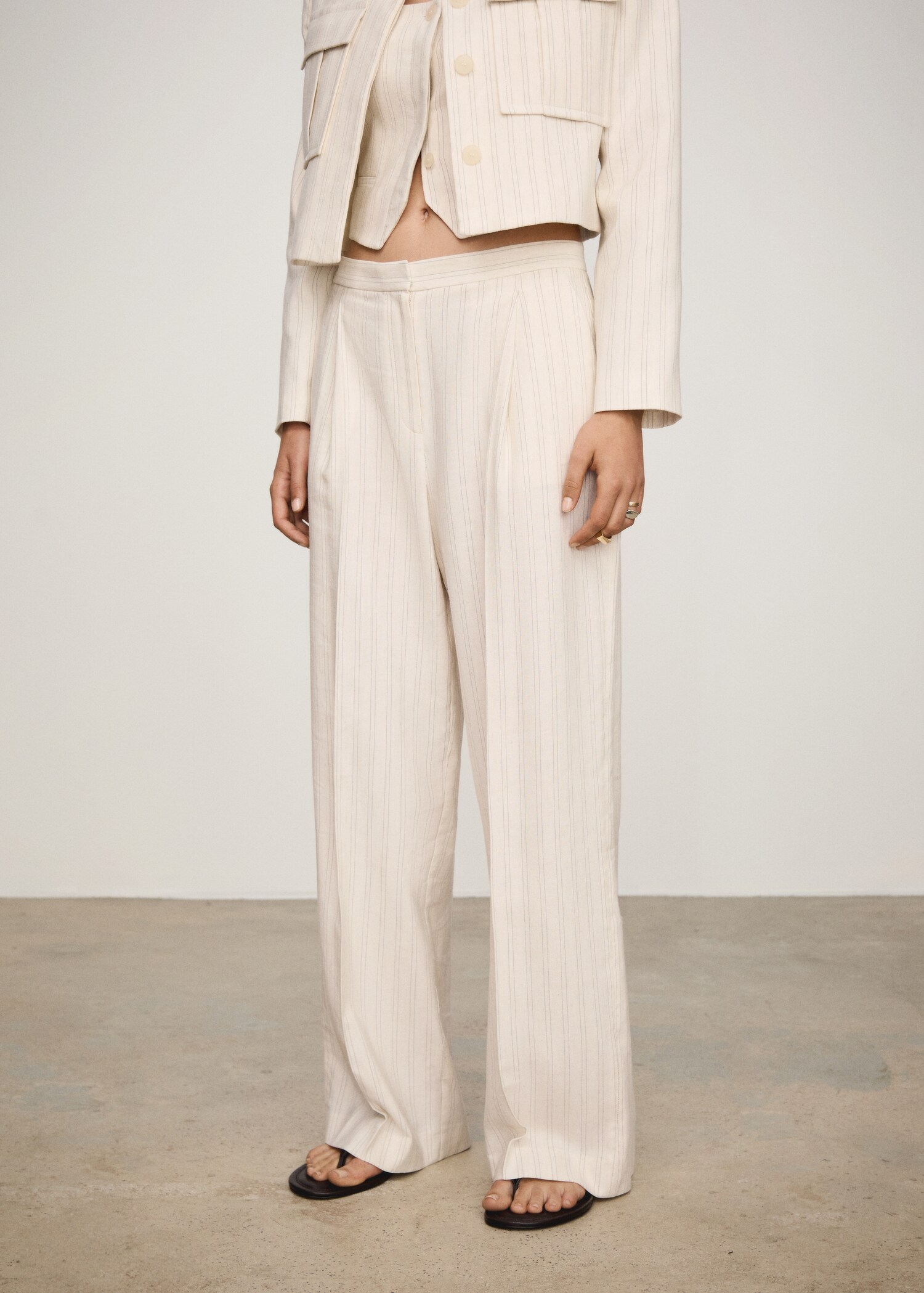 Straight striped trousers