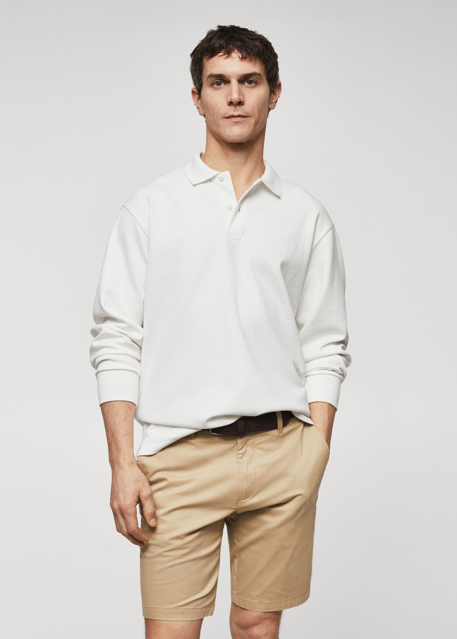 Long sleeves cotton polo