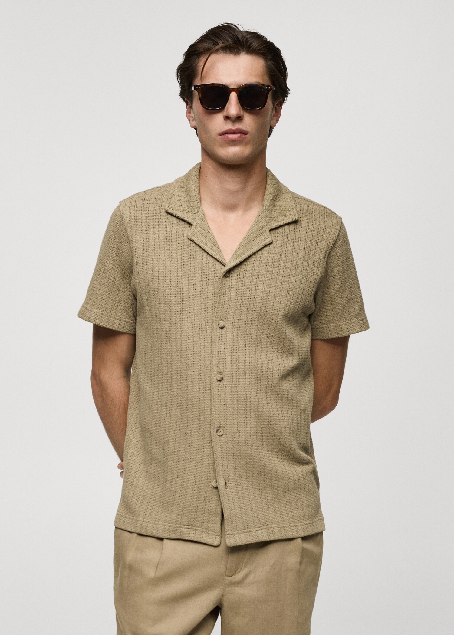 Regular-fit knitted shirt