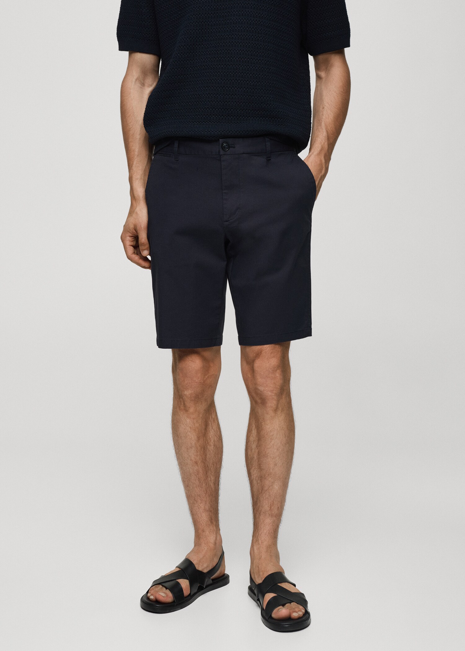 Slim-fit chino cotton bermuda shorts