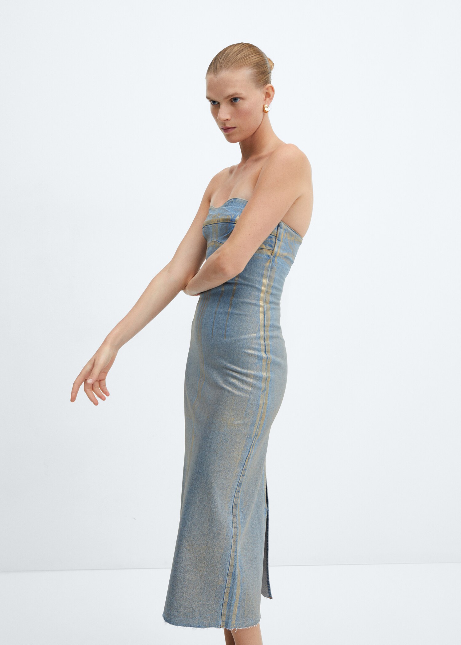 Denim foil dress