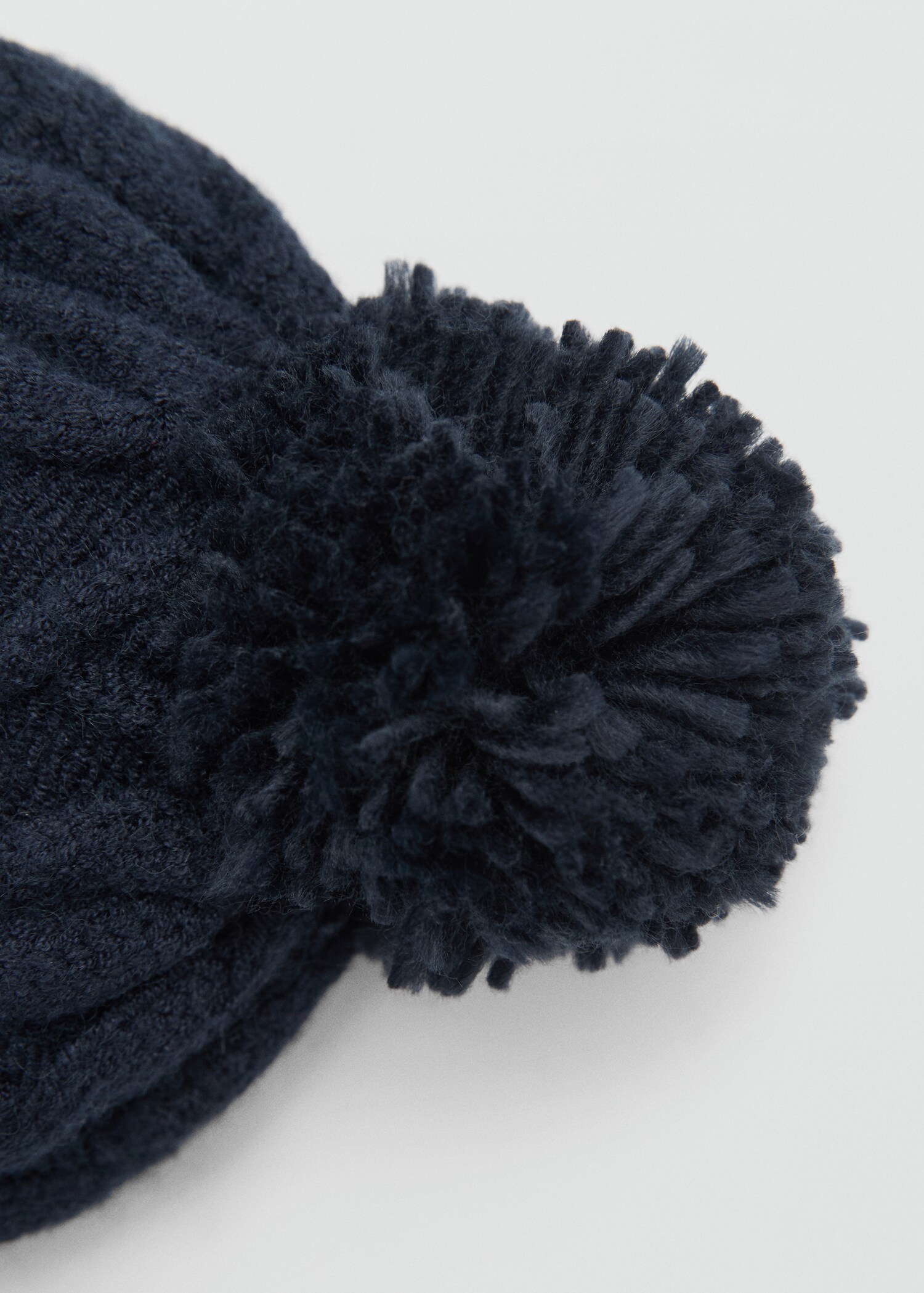 Knitted braided pompom hat