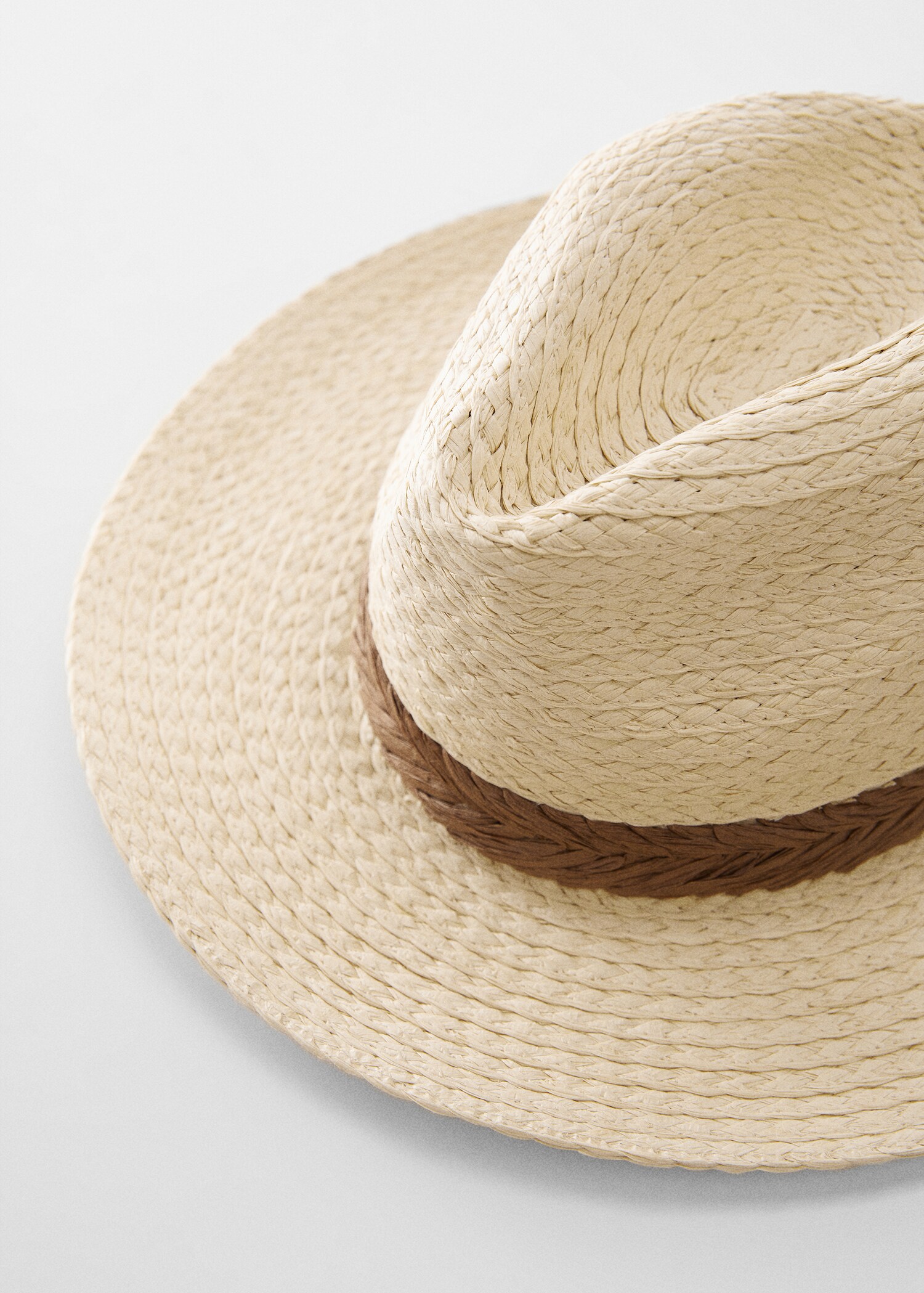 Braided hat with ribbon