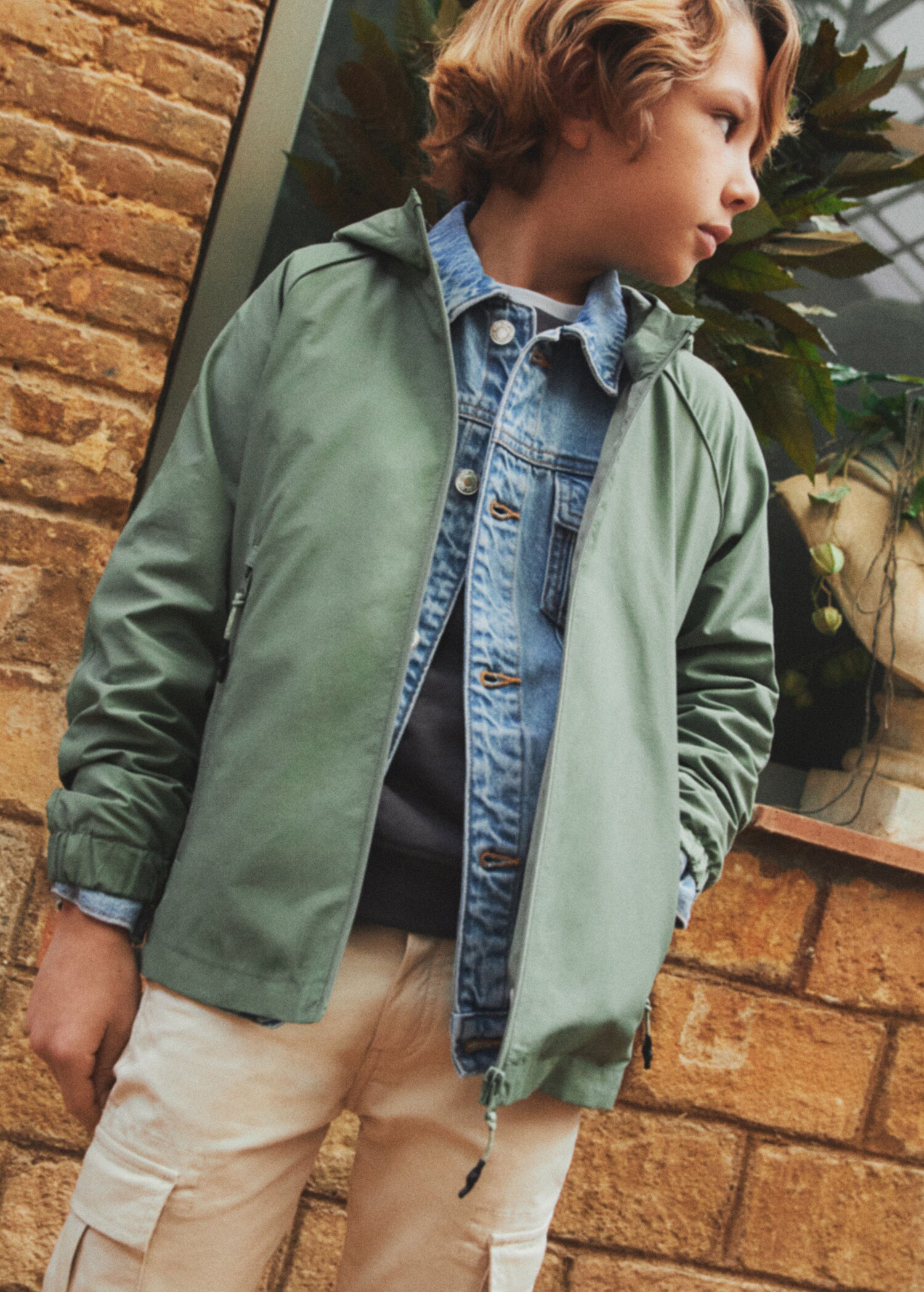 Cotton-blend hooded jacket