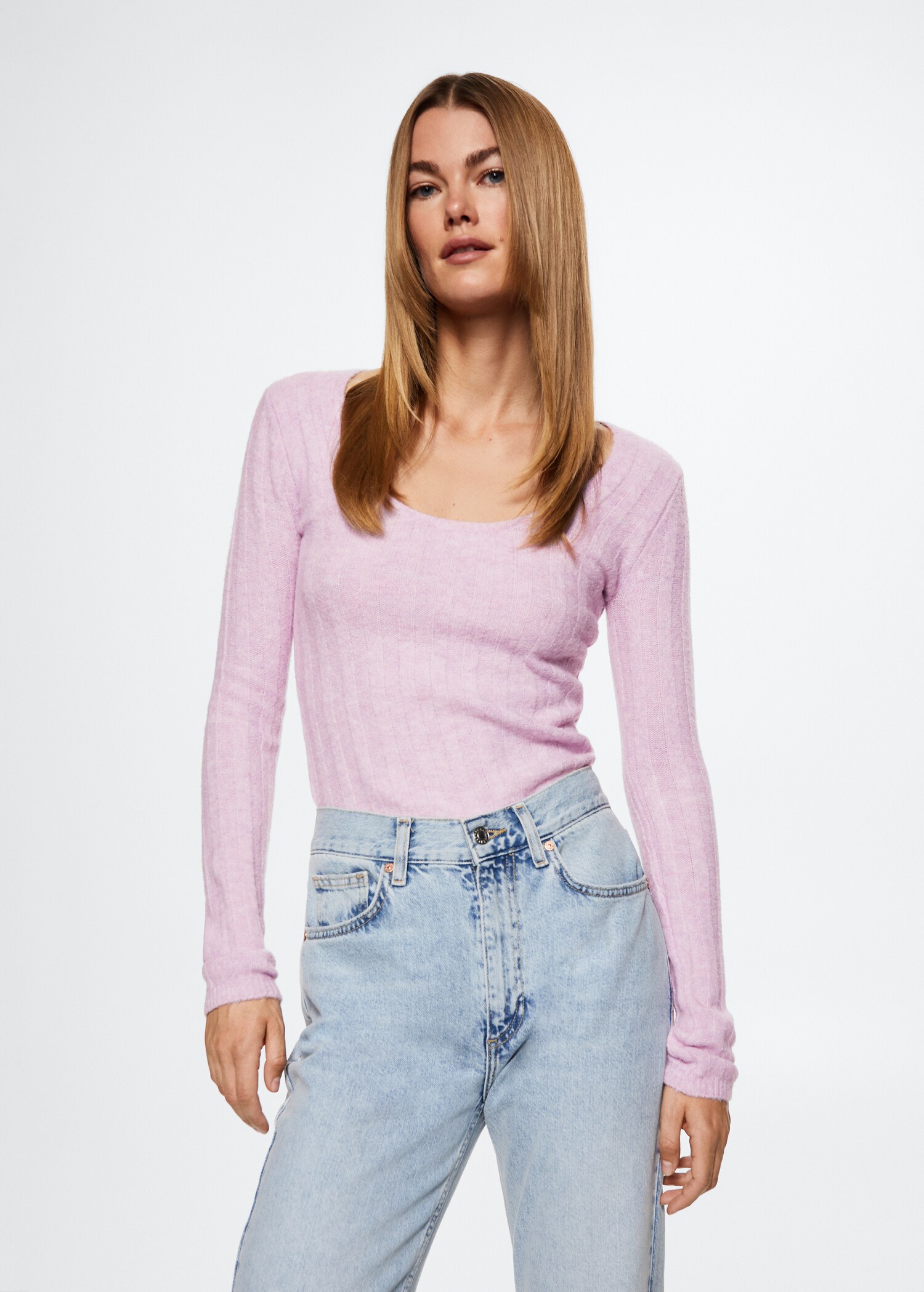 Textured knit sweater