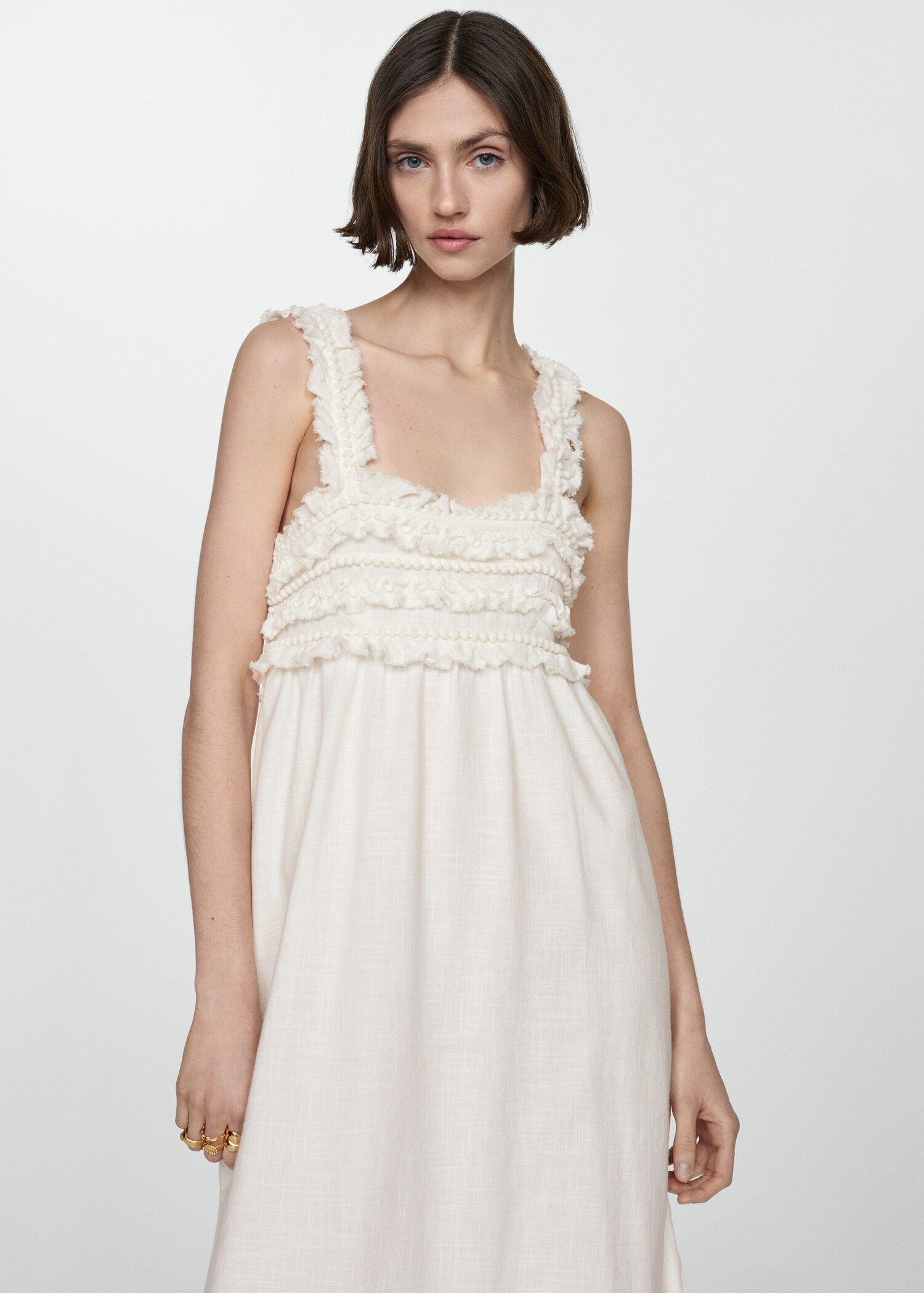 Dress with straps and fringe detail
