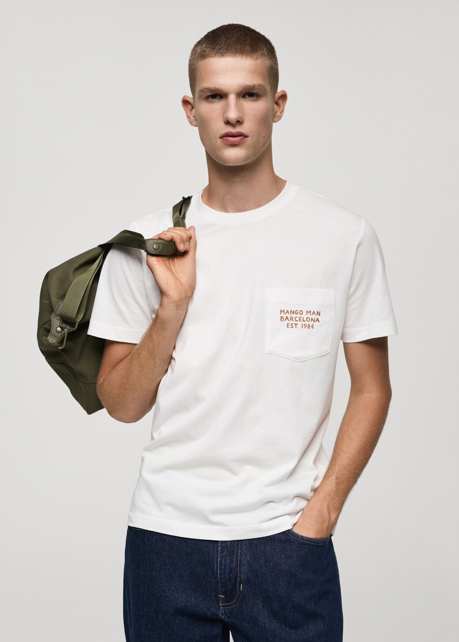 100% cotton t-shirt text
