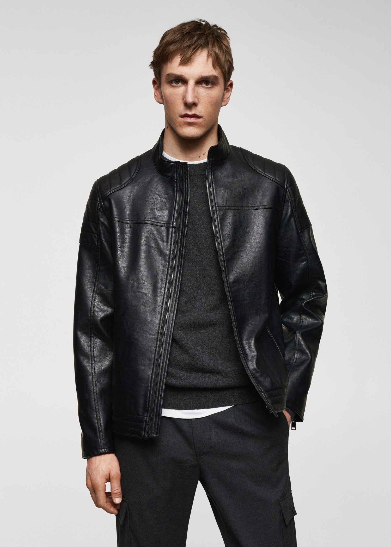 Nappa leather-effect jacket
