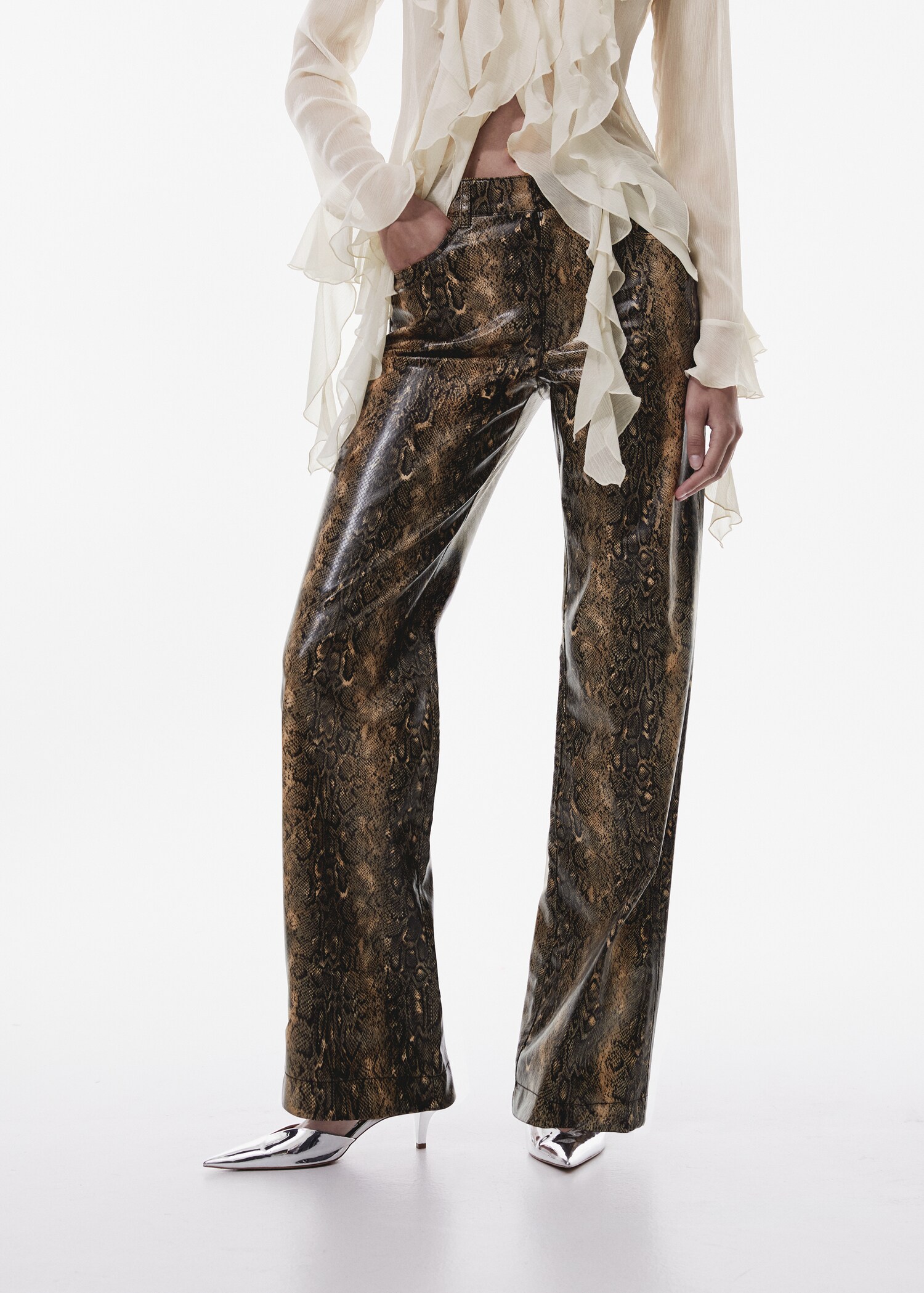Snake print pants