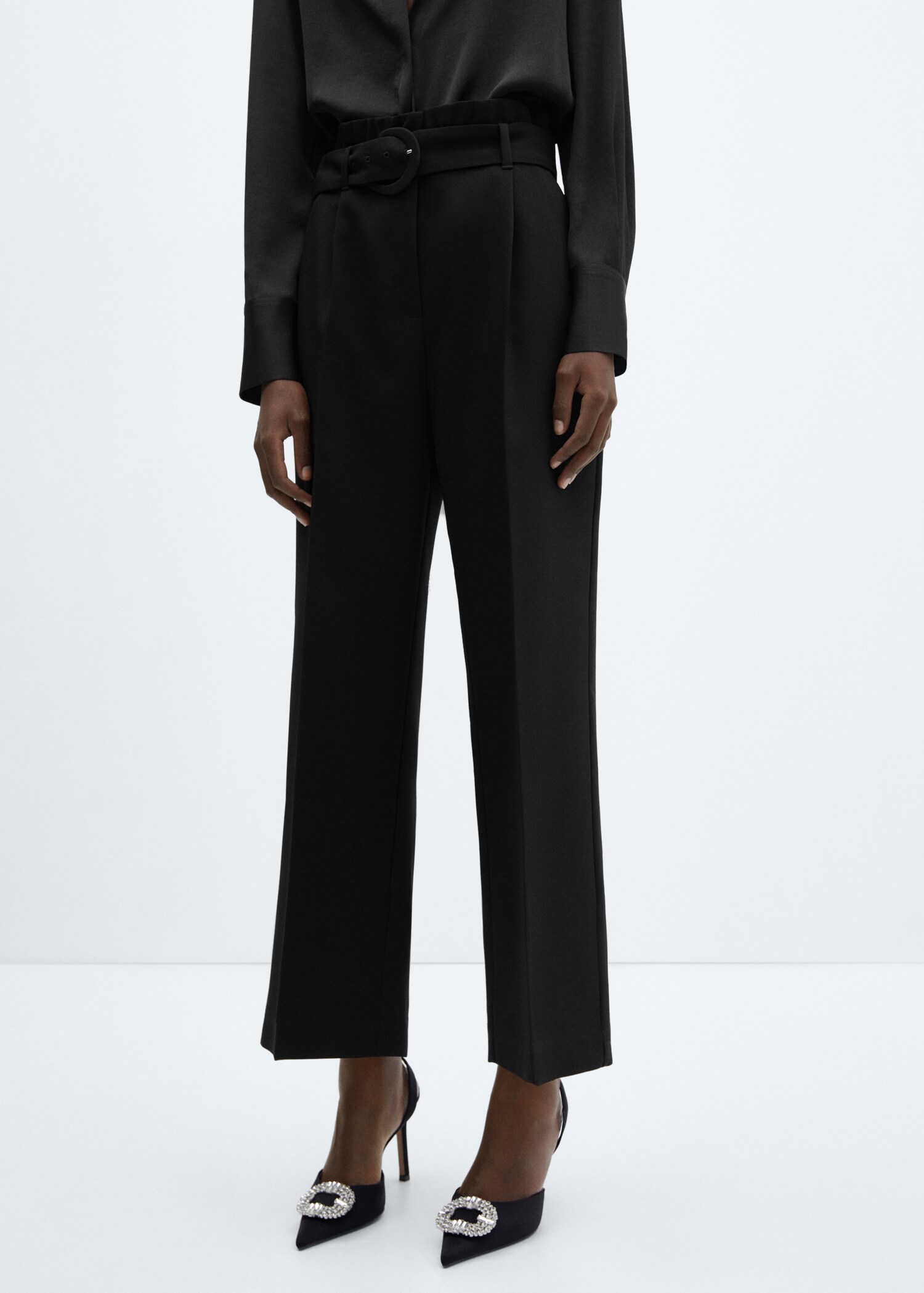 Paperbag pants with belt