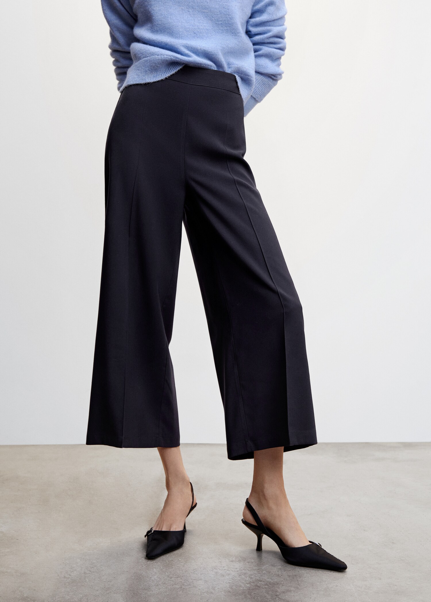 High-waist palazzo pants