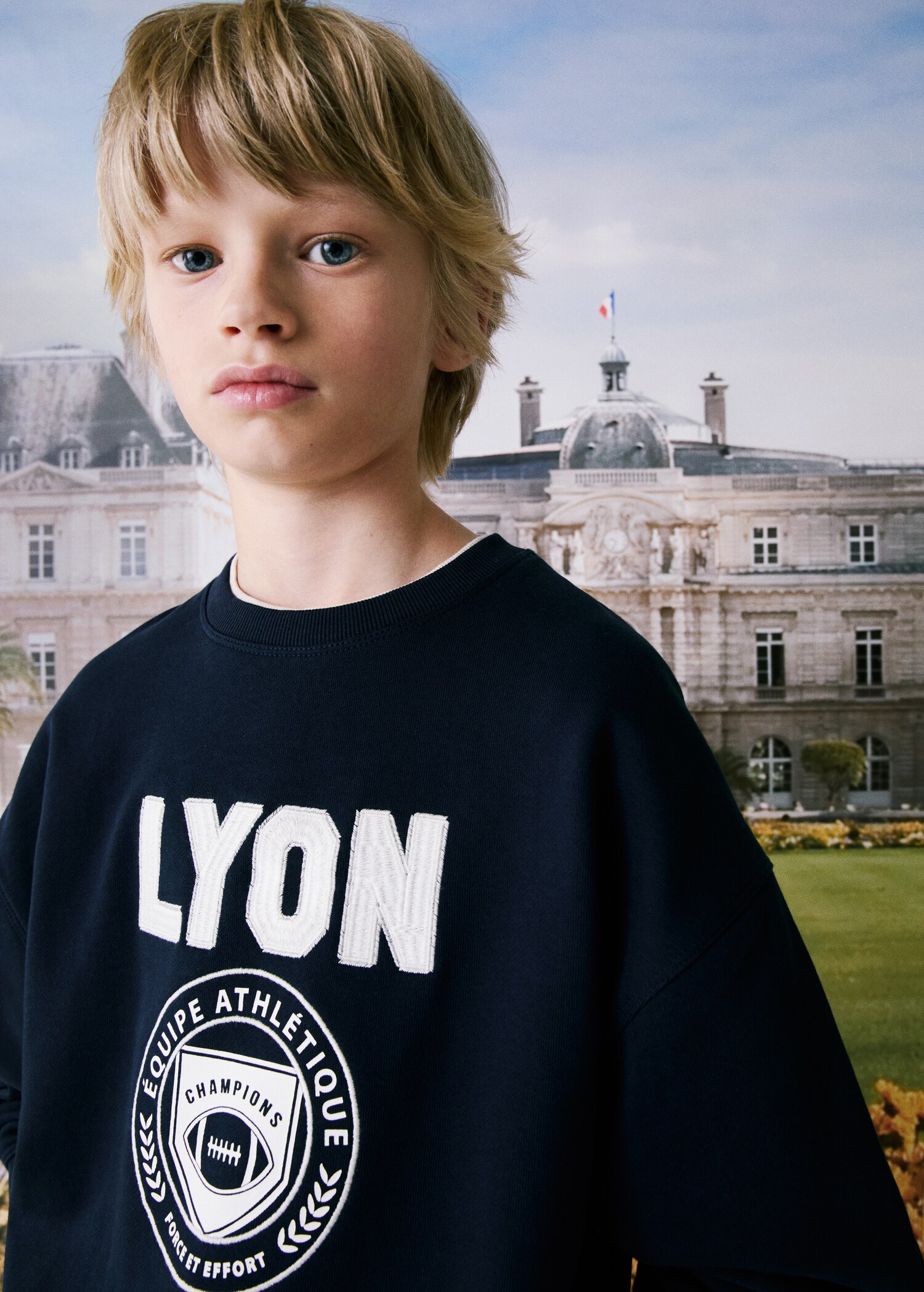 Embroidered message sweatshirt