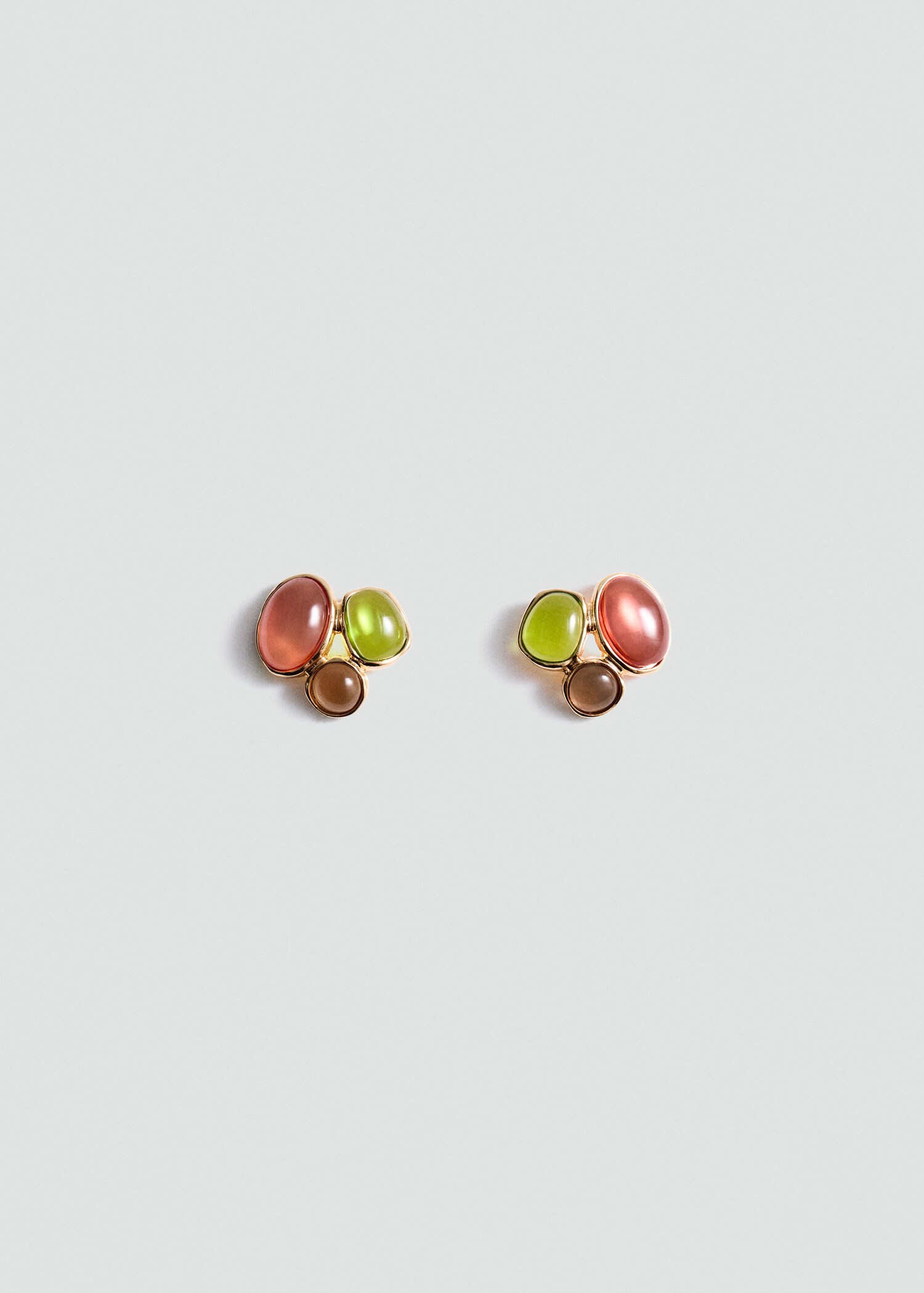 Combined stone earrings