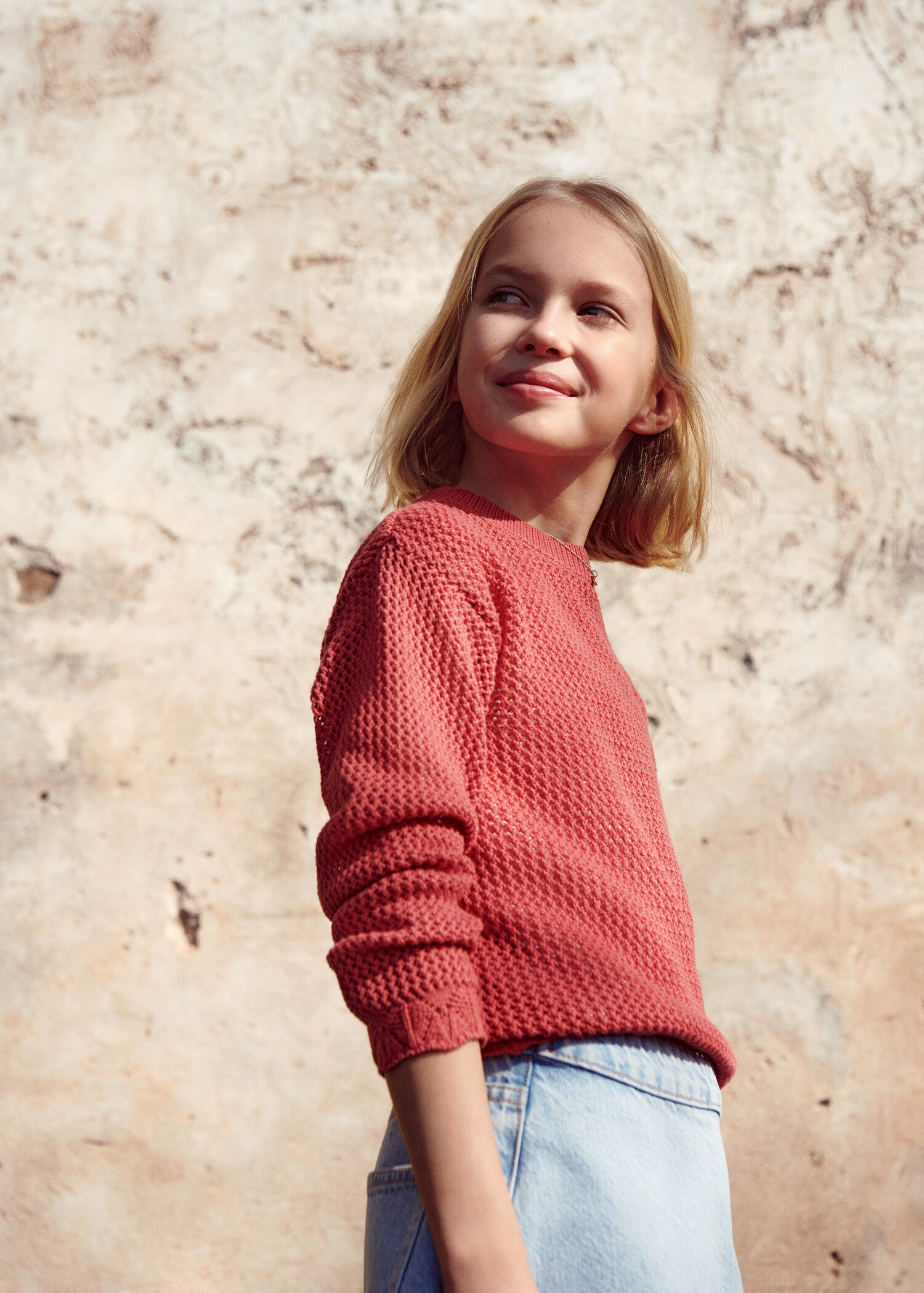 Openwork knit sweater