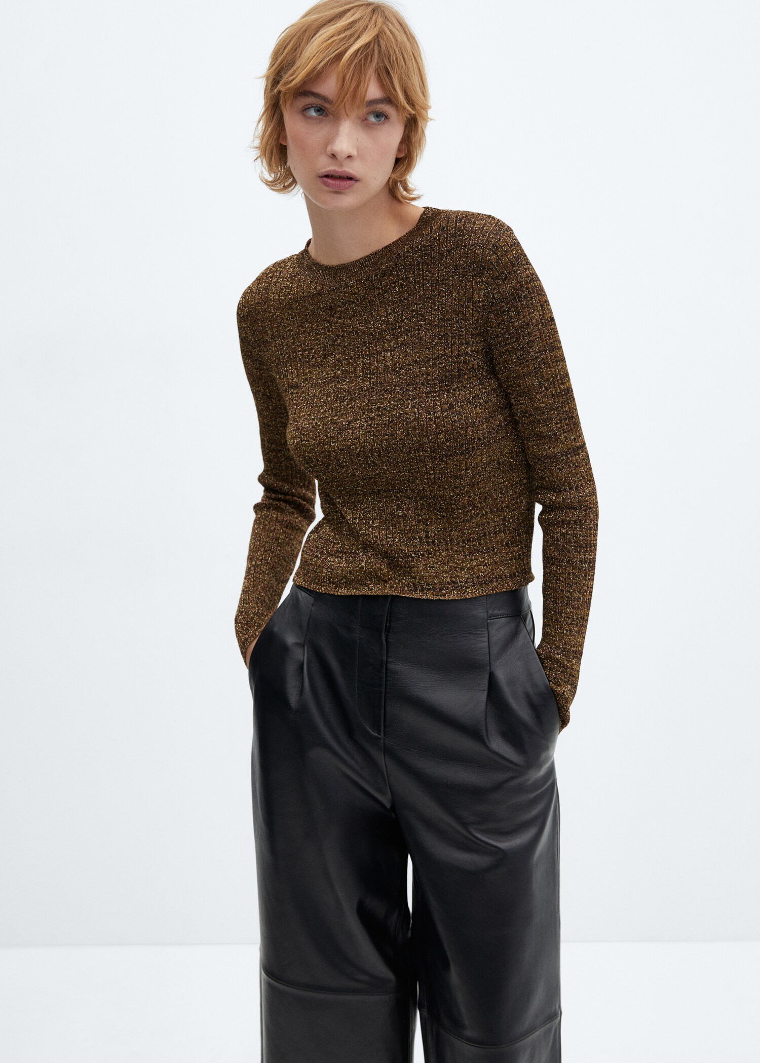 Crewneck lurex sweater