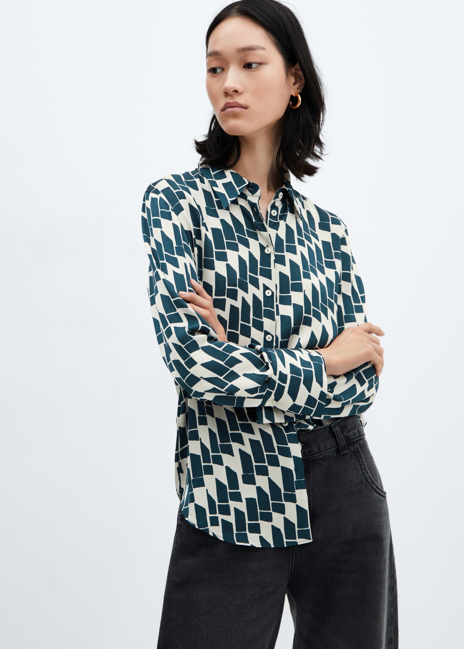 Satin finish flowy shirt