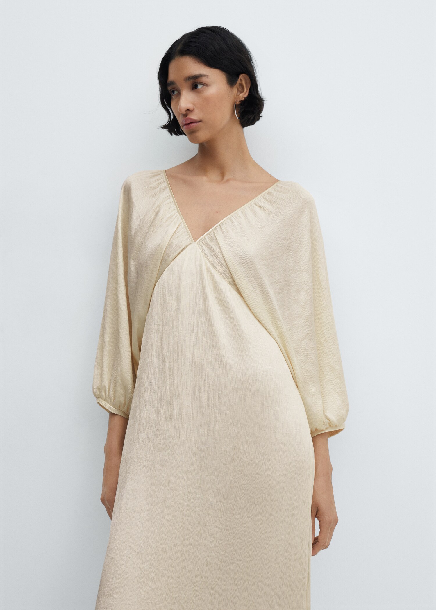 V-neck satin dress
