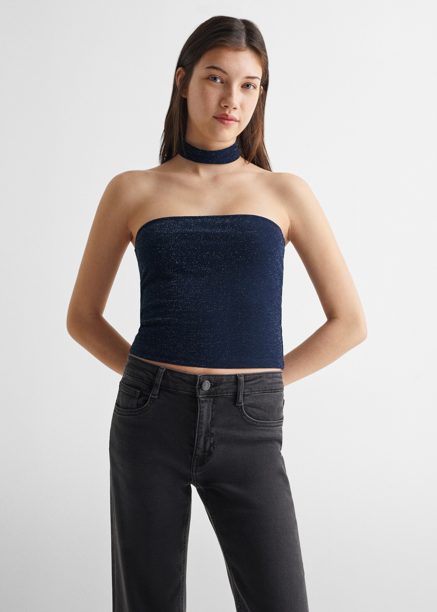 Glossed-effect top
