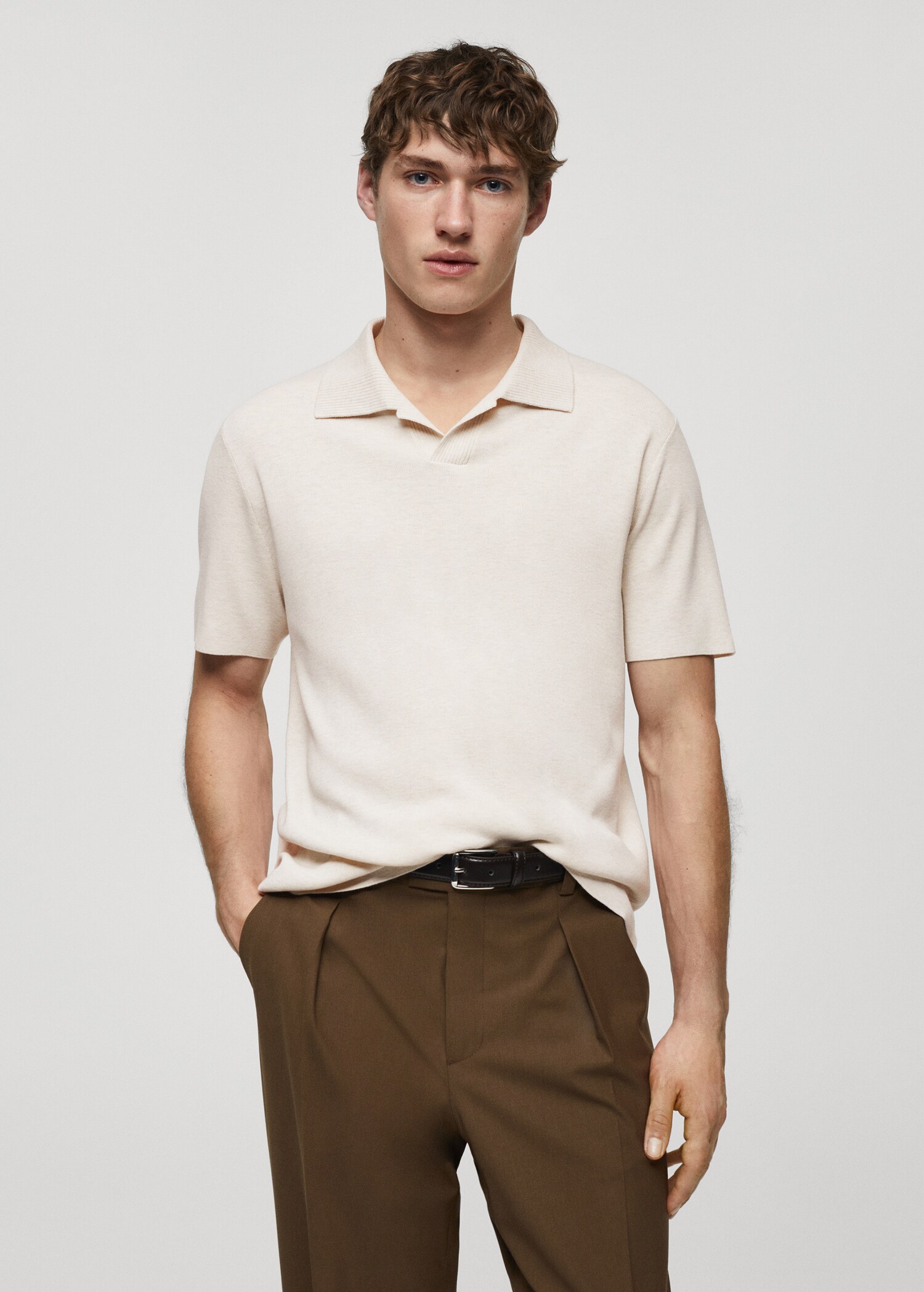 Fine-knit cotton polo shirt
