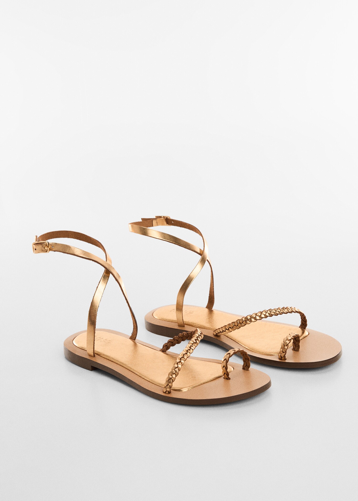 Metallic leather sandals