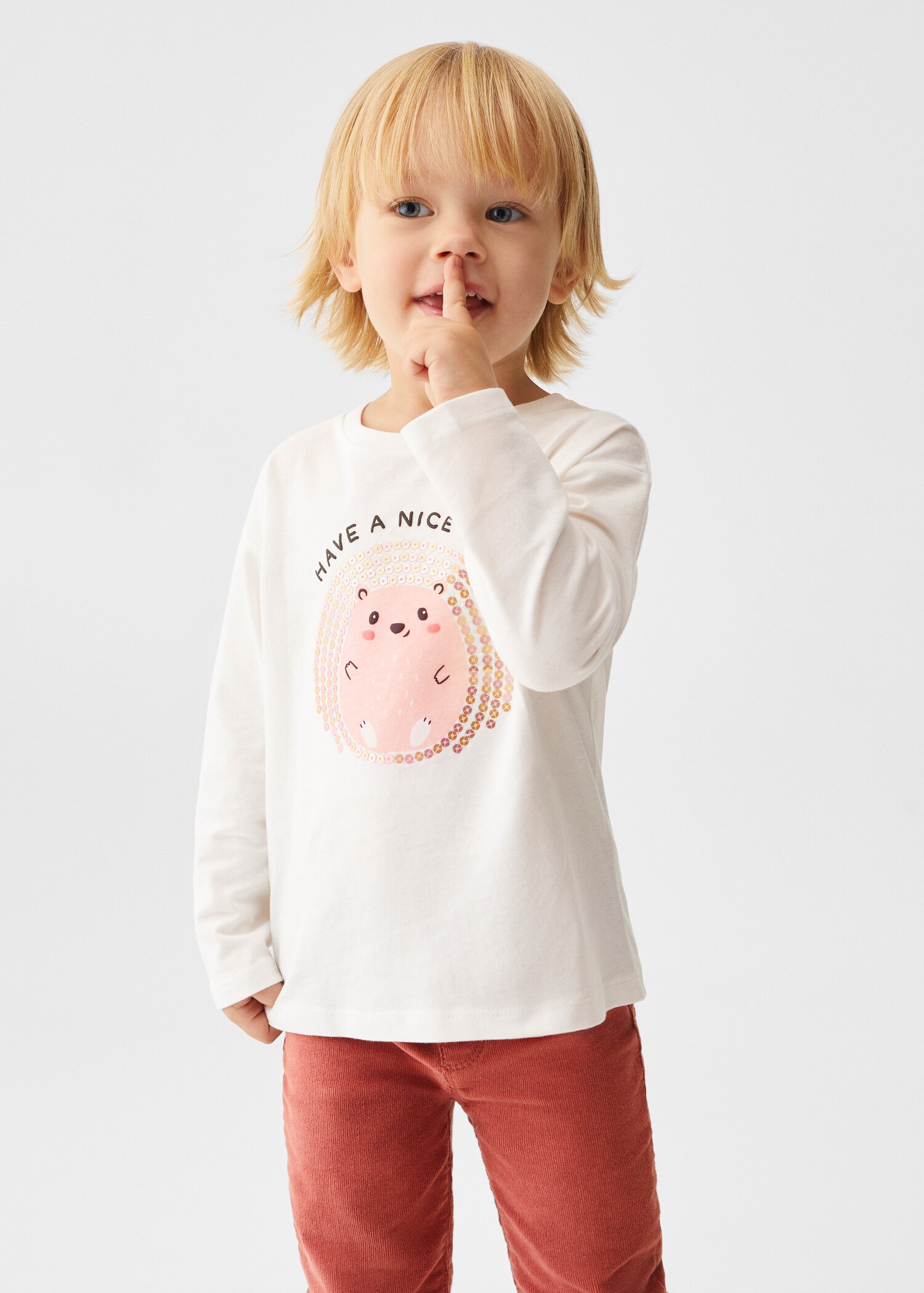 Long-sleeved t-shirt with sequins