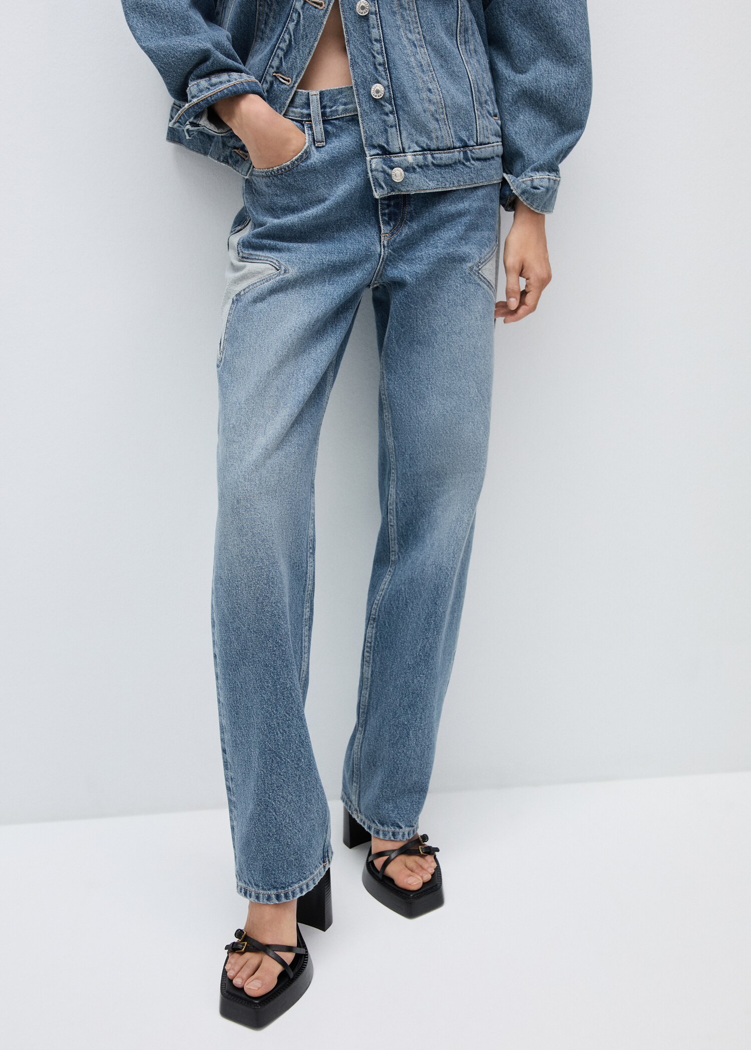 Straight-fit jeans with stars
