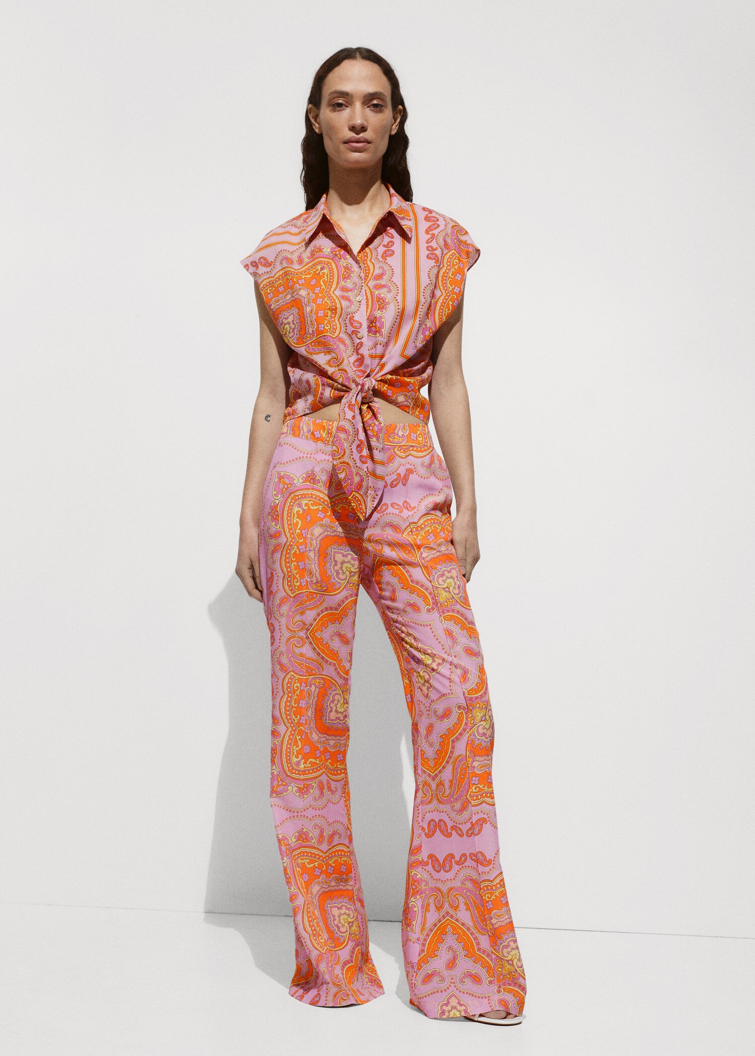 Printed lyocell pants