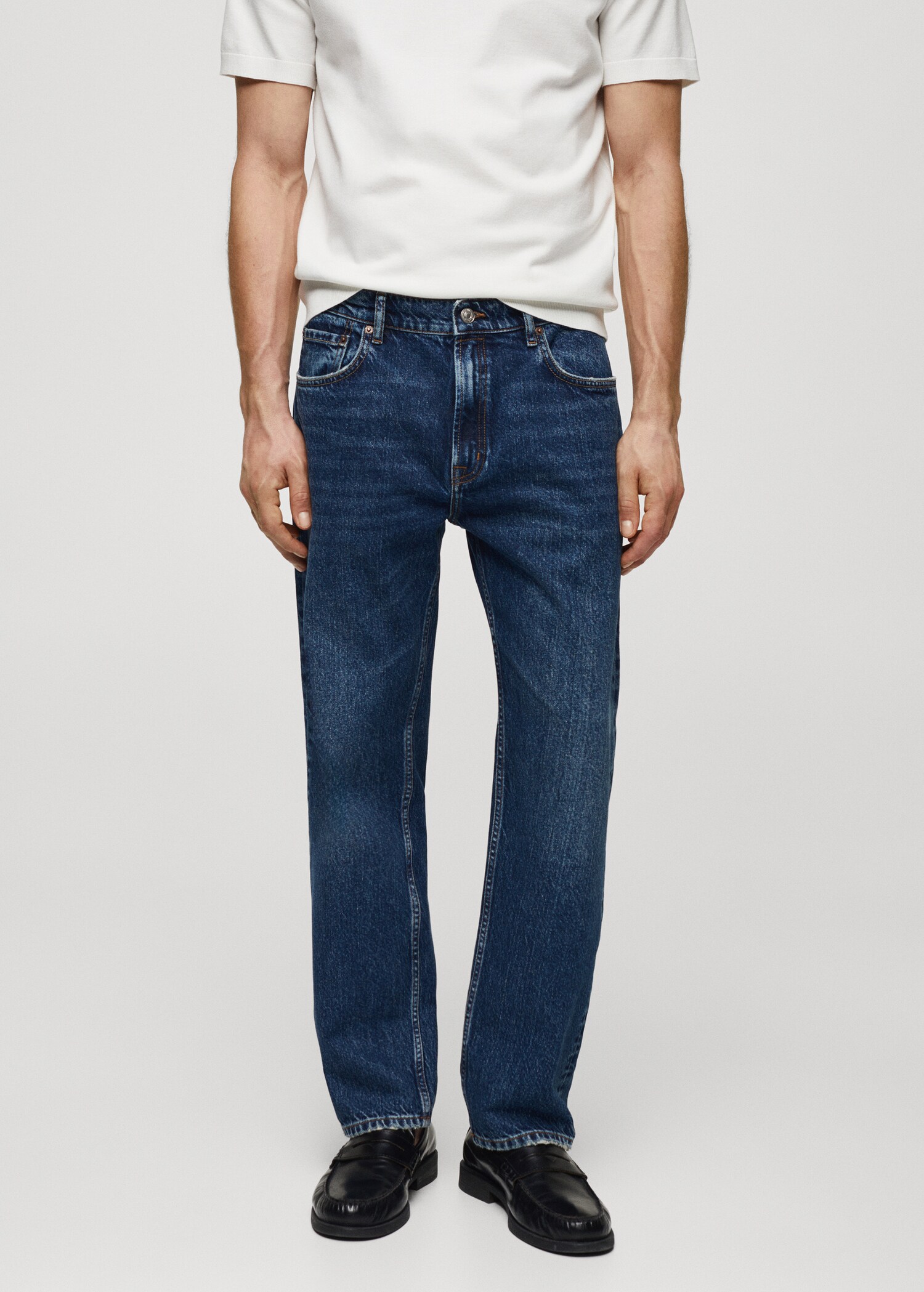 Regular-fit dark-wash jeans