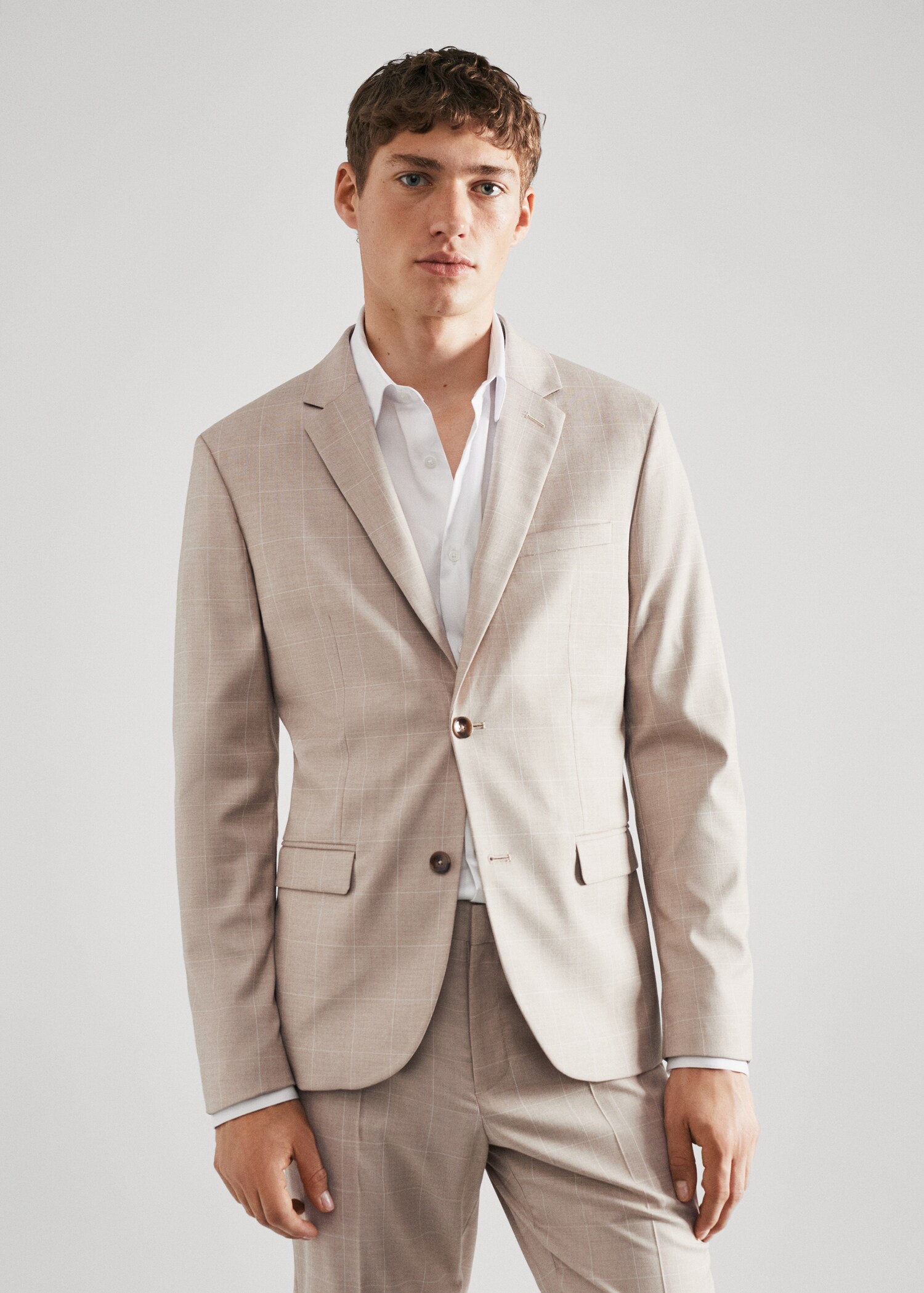 Super slim-fit check suit jacket