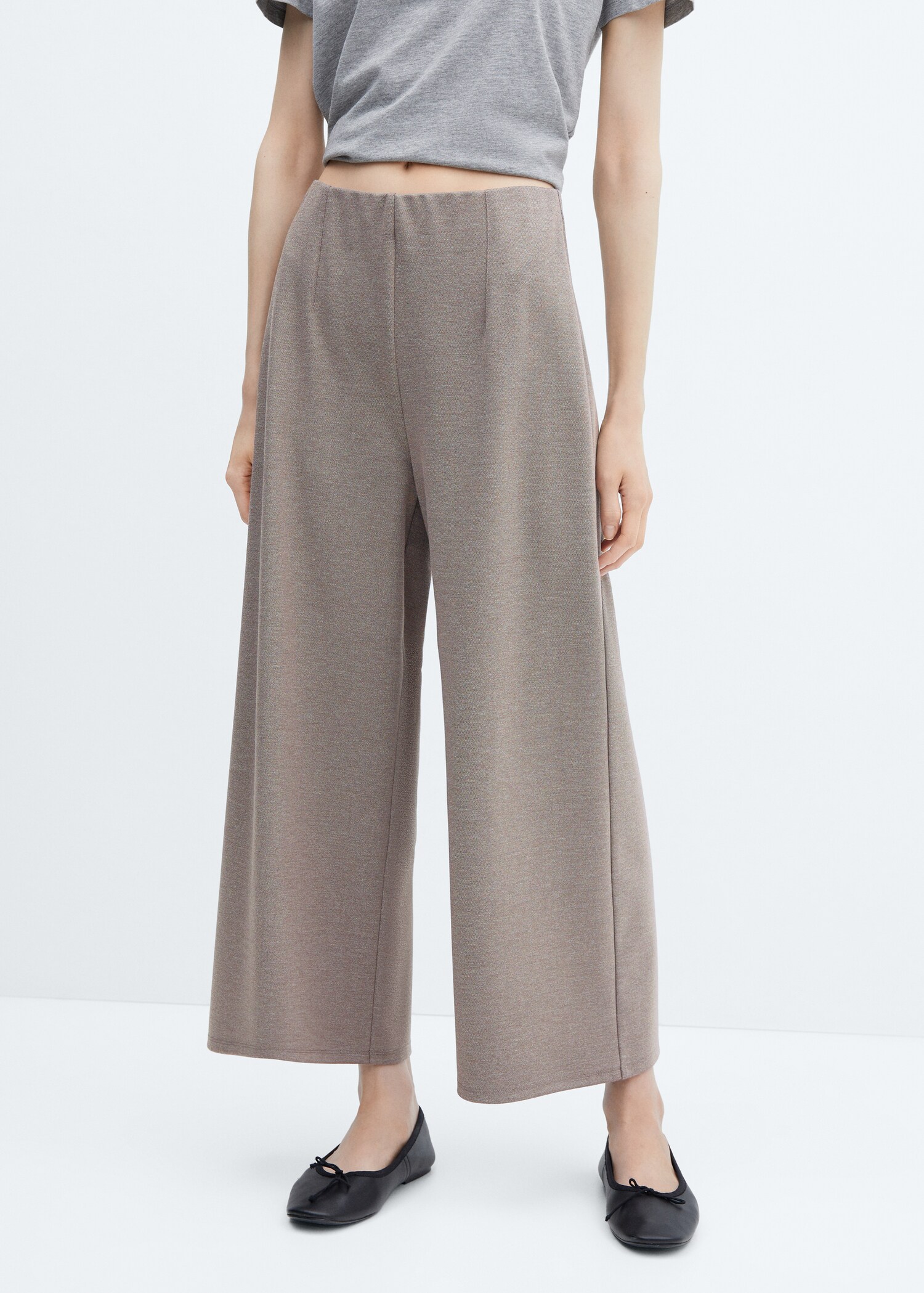 Knitted culotte pants