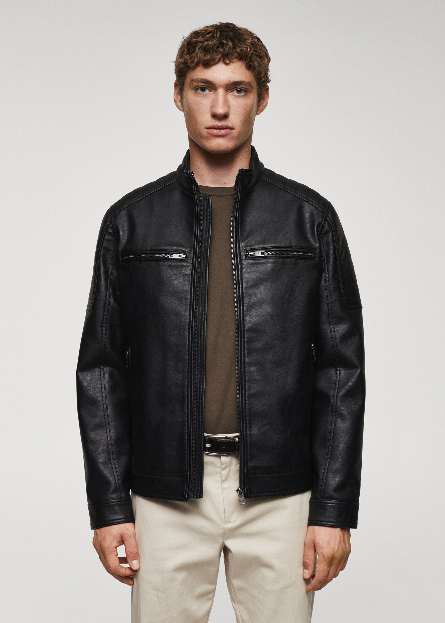Nappa leather-effect jacket