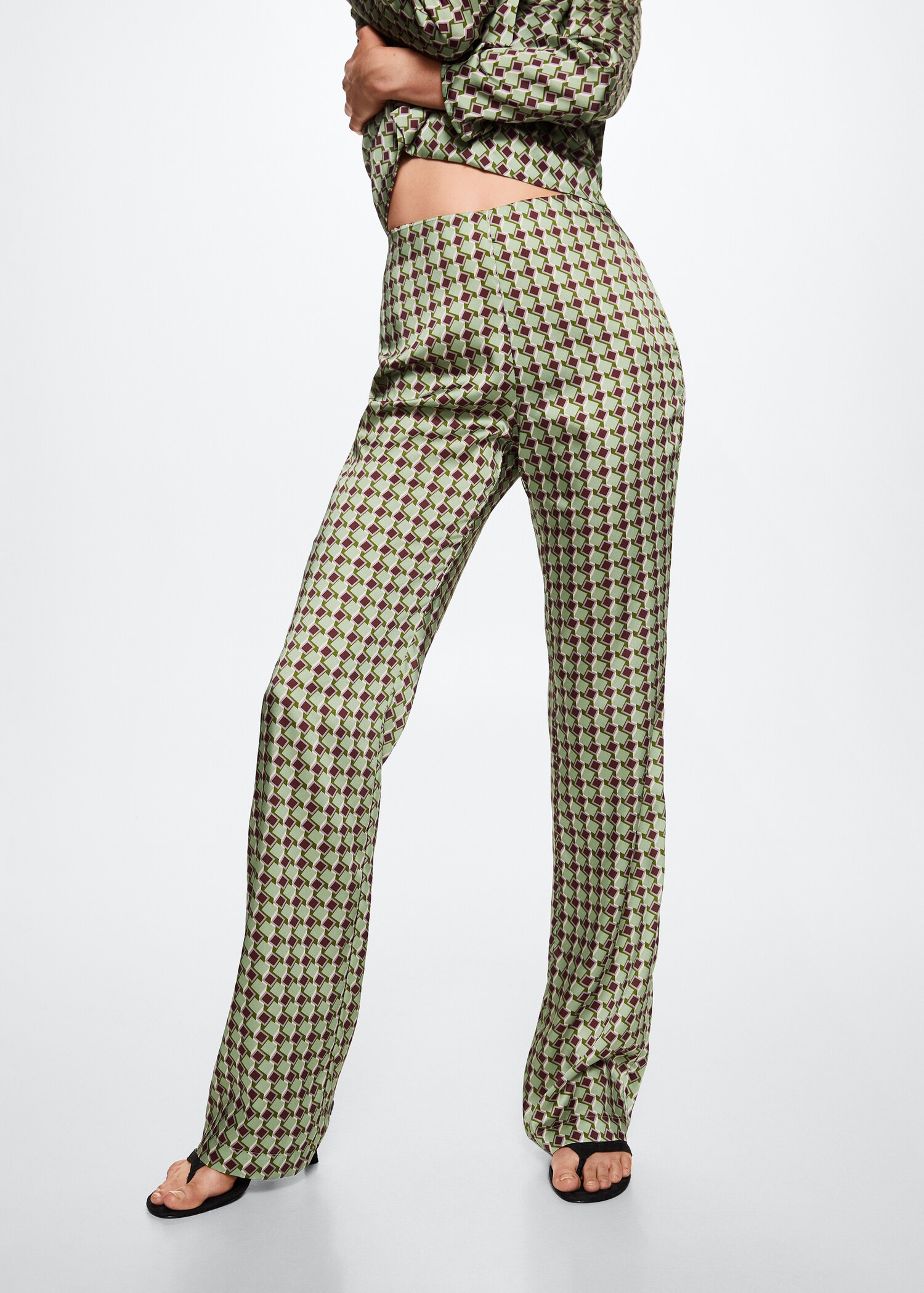 Satin printed pants